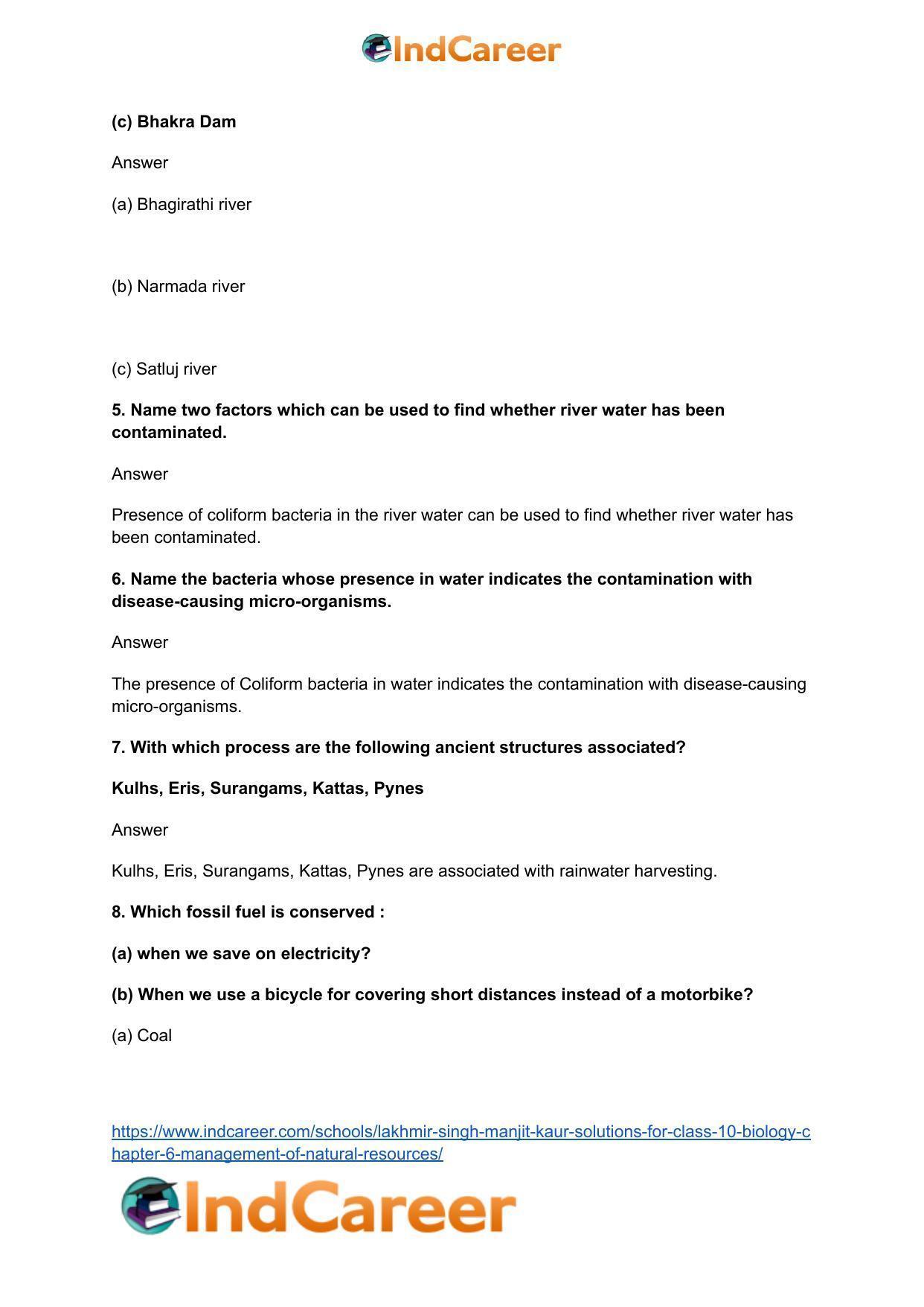 Lakhmir Singh Manjit Kaur Solutions for Class 10 Biology: Chapter 6- Management Of Natural Resources - Page 3
