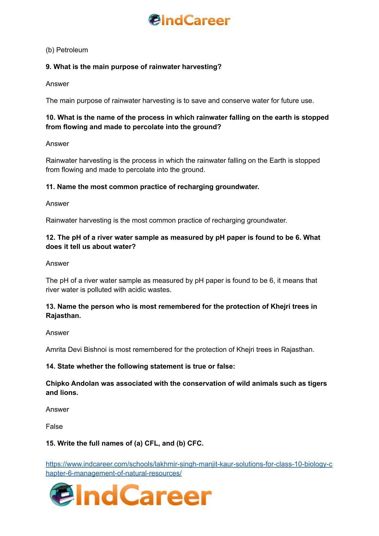 Lakhmir Singh Manjit Kaur Solutions for Class 10 Biology: Chapter 6- Management Of Natural Resources - Page 4