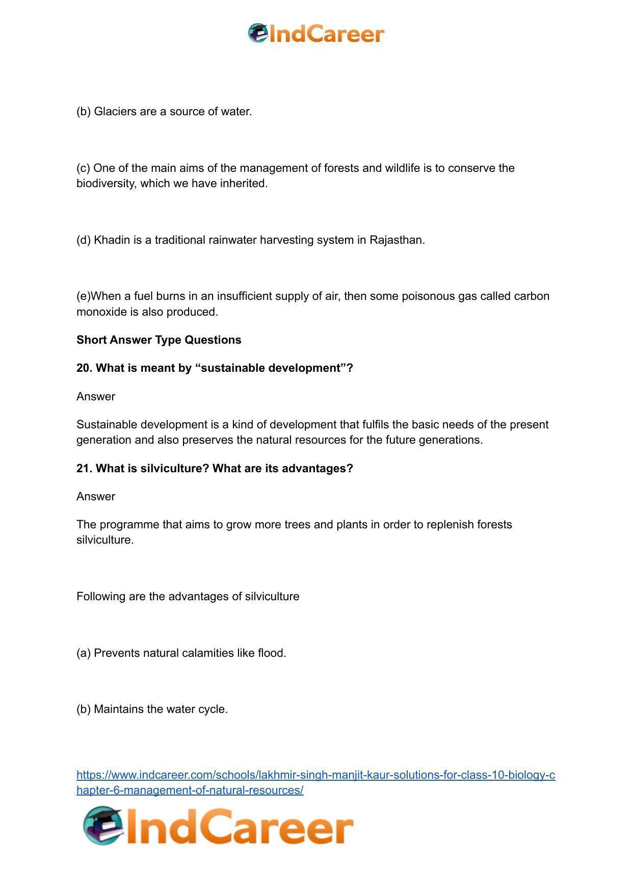 Lakhmir Singh Manjit Kaur Solutions for Class 10 Biology: Chapter 6- Management Of Natural Resources - Page 6