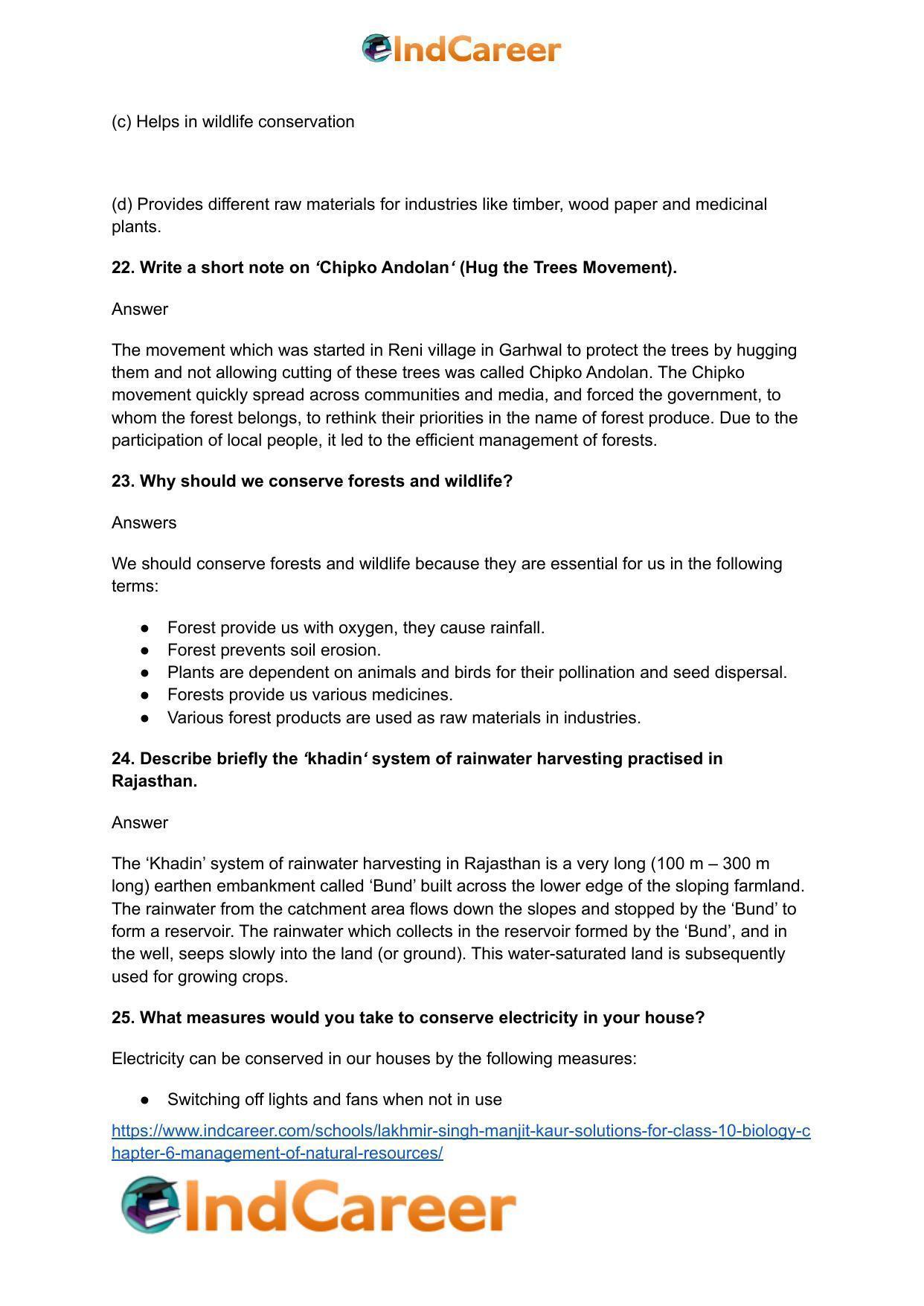 Lakhmir Singh Manjit Kaur Solutions for Class 10 Biology: Chapter 6- Management Of Natural Resources - Page 7
