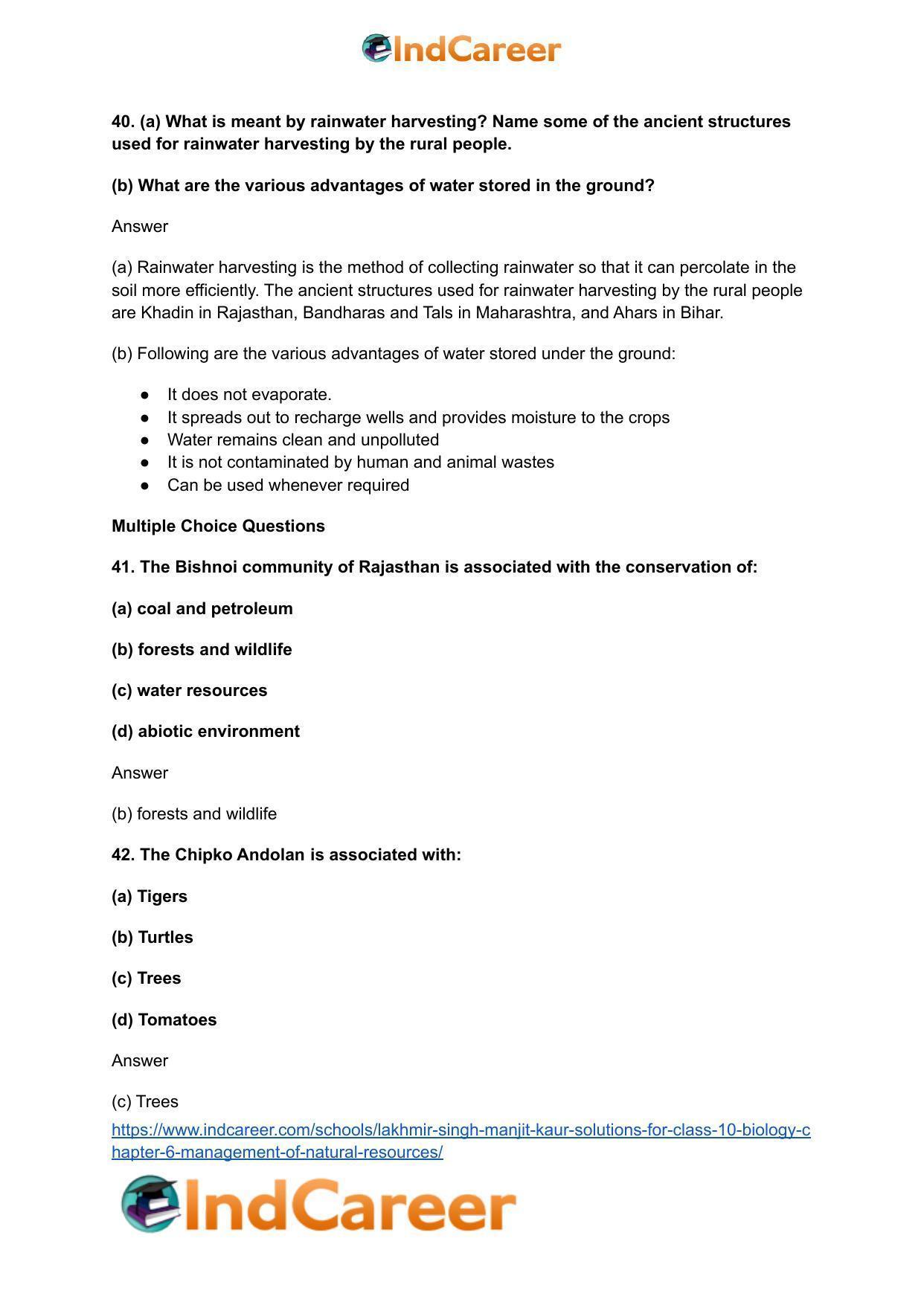 Lakhmir Singh Manjit Kaur Solutions for Class 10 Biology: Chapter 6- Management Of Natural Resources - Page 12