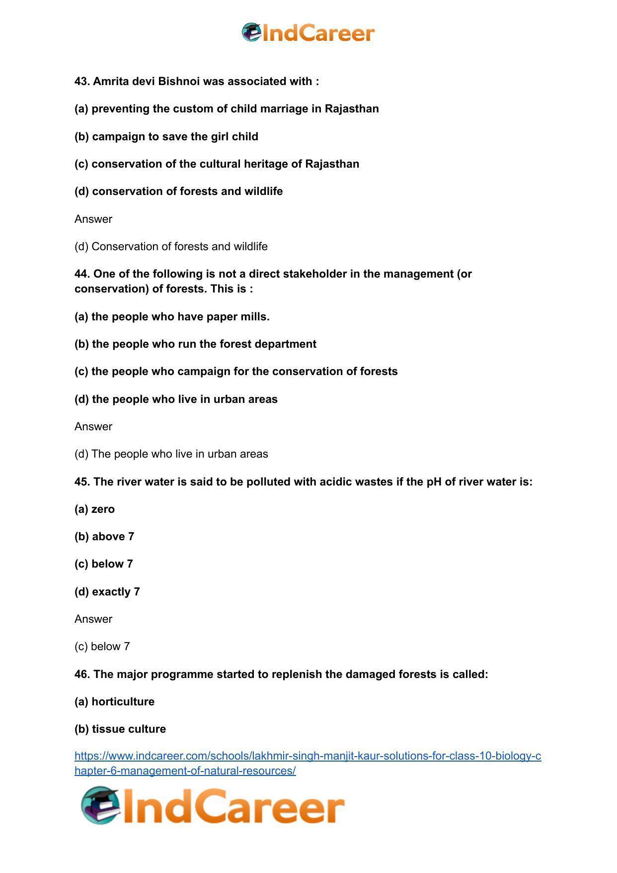 Lakhmir Singh Manjit Kaur Solutions for Class 10 Biology: Chapter 6- Management Of Natural Resources - Page 13
