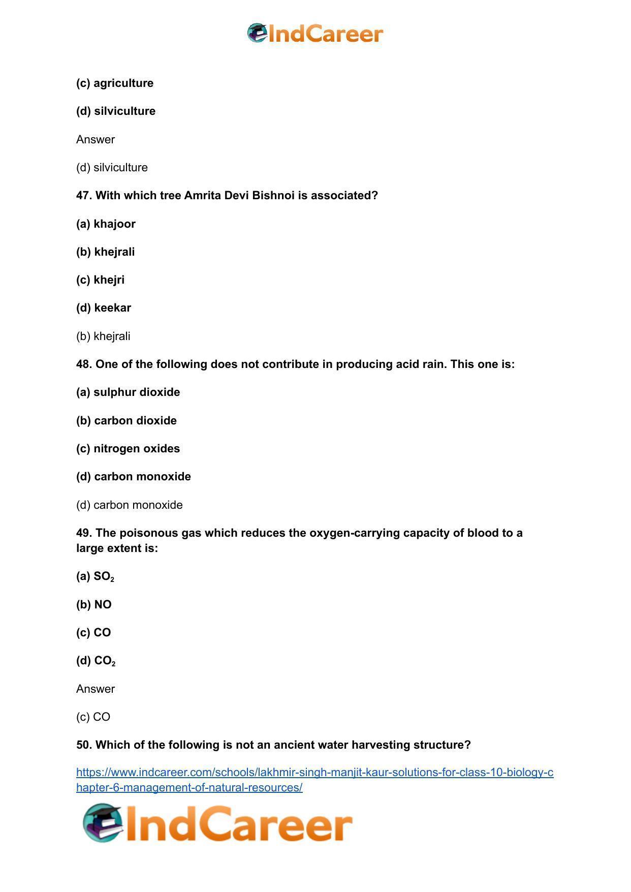 Lakhmir Singh Manjit Kaur Solutions for Class 10 Biology: Chapter 6- Management Of Natural Resources - Page 14