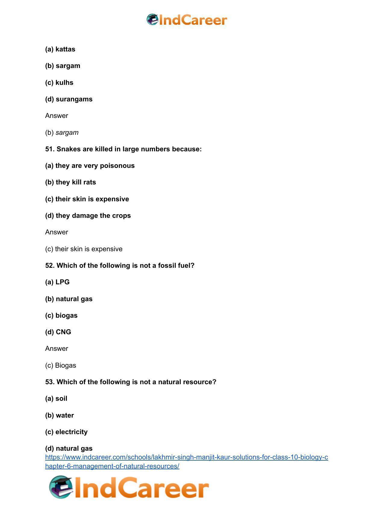 Lakhmir Singh Manjit Kaur Solutions for Class 10 Biology: Chapter 6- Management Of Natural Resources - Page 15