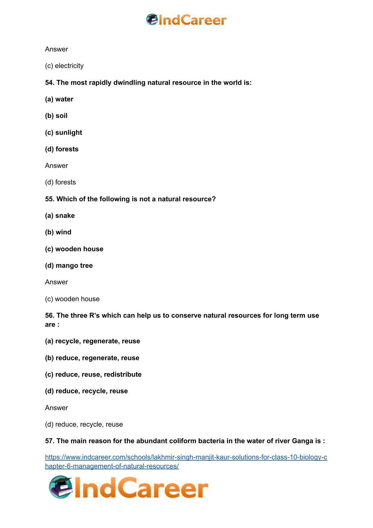 Lakhmir Singh Manjit Kaur Solutions for Class 10 Biology: Chapter 6- Management Of Natural Resources - Page 16