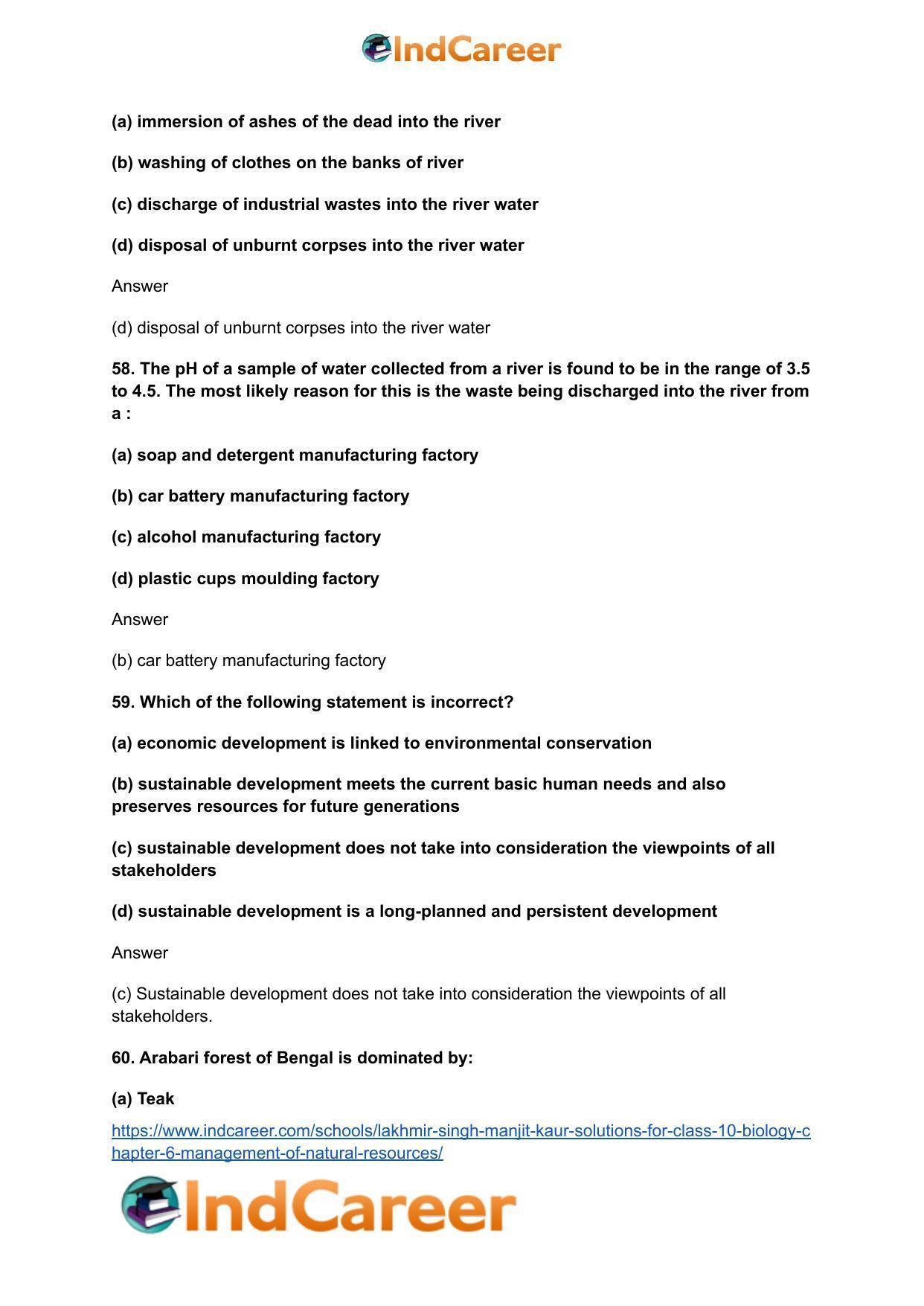 Lakhmir Singh Manjit Kaur Solutions for Class 10 Biology: Chapter 6- Management Of Natural Resources - Page 17