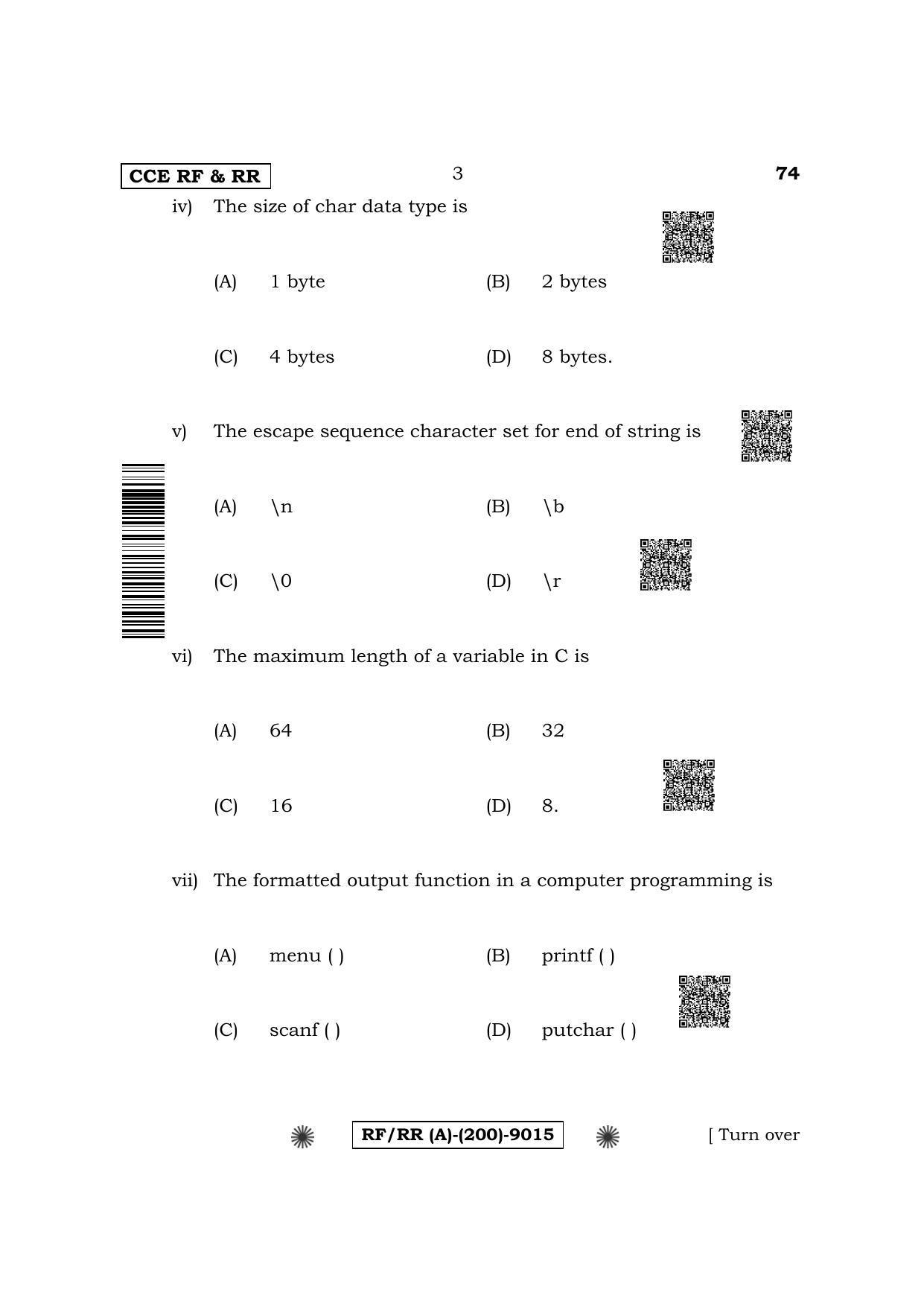 Karnataka SSLC Elements of Computer Science Question Paper 2022 (A Version) - Page 3