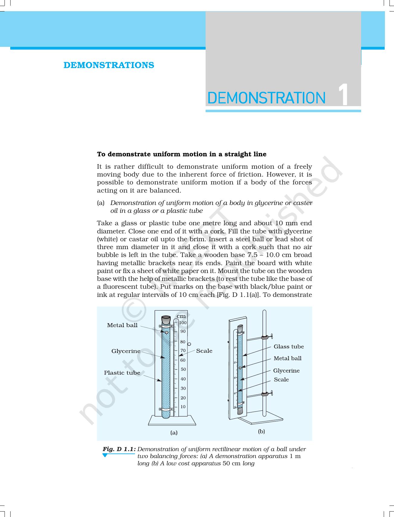 NCERT Laboratory Manuals for Class XI Physics - Demonstrations - Page 1