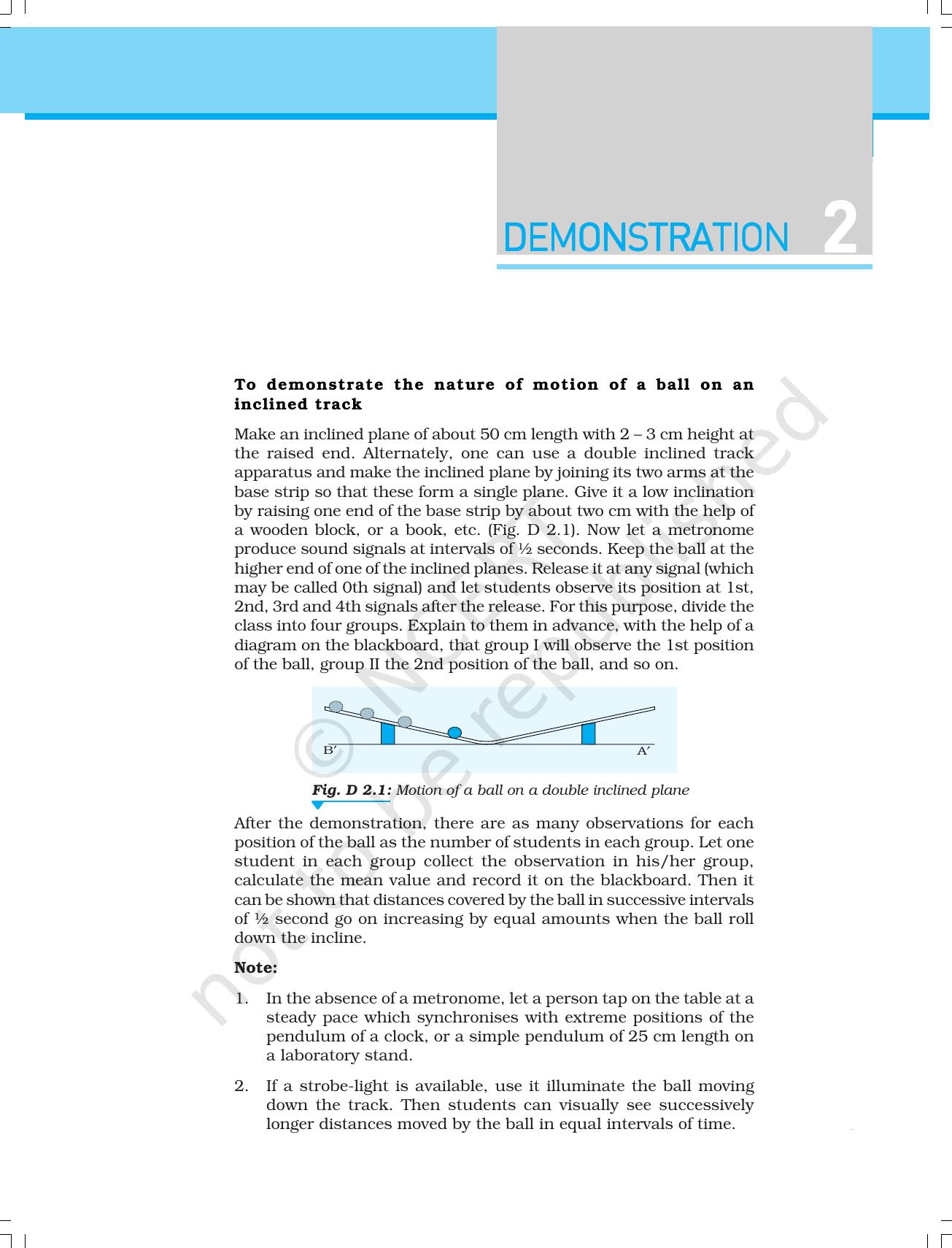 NCERT Laboratory Manuals for Class XI Physics - Demonstrations - Page 5