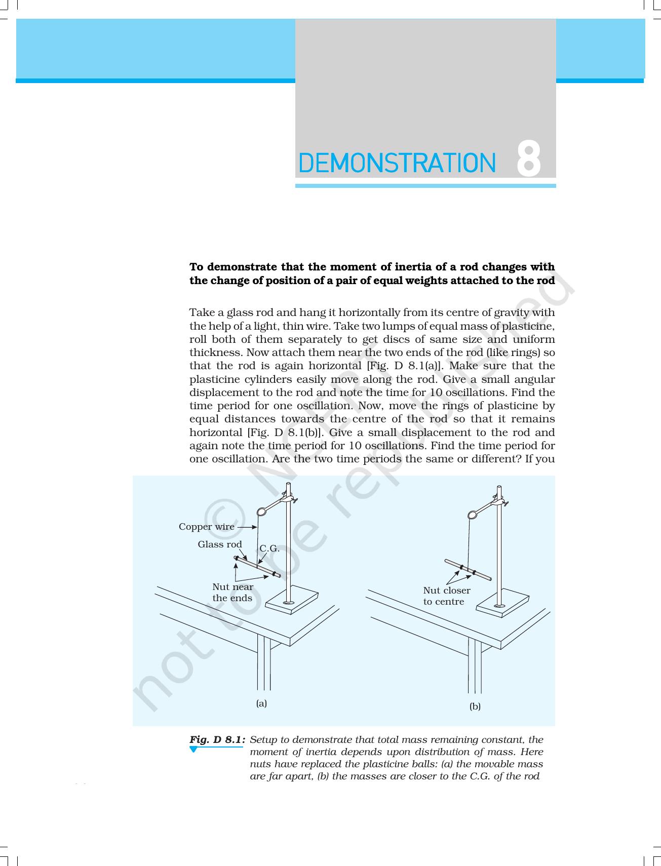 NCERT Laboratory Manuals for Class XI Physics - Demonstrations - Page 12