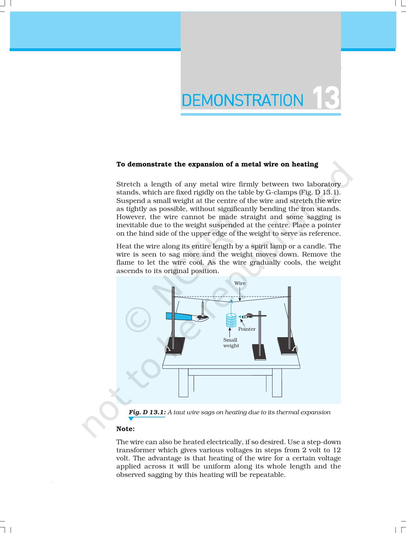 NCERT Laboratory Manuals for Class XI Physics - Demonstrations - Page 22