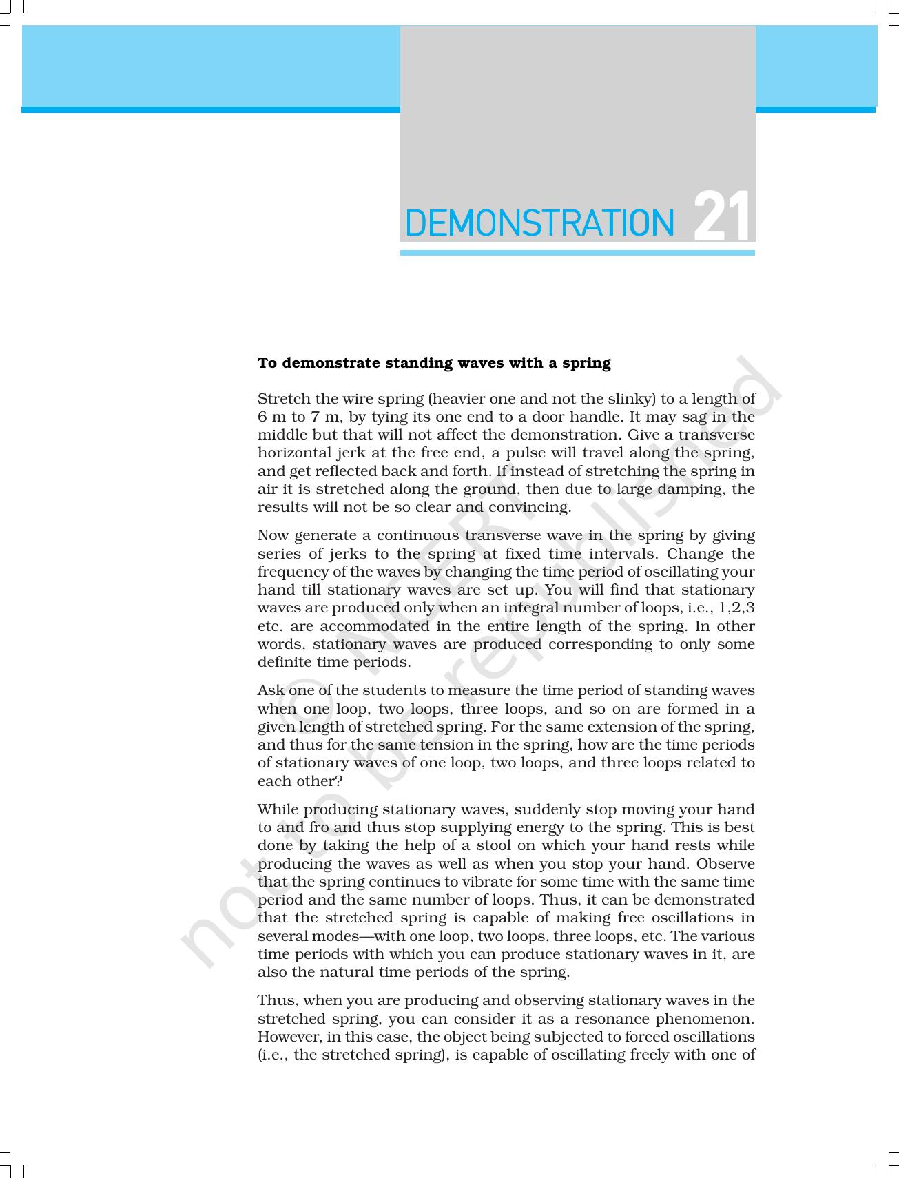 NCERT Laboratory Manuals for Class XI Physics - Demonstrations - Page 36