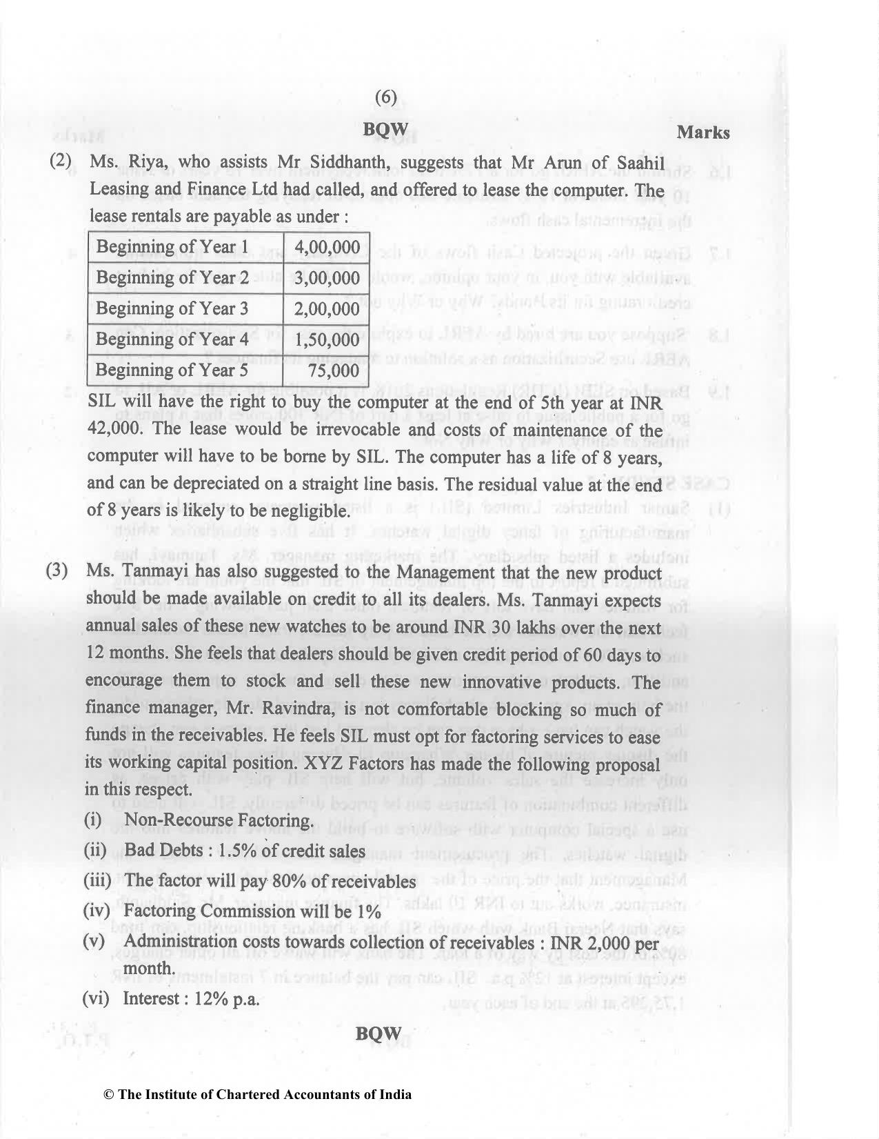 CA Final Nov 2022 Question Paper - Paper 6B – Financial Services and Capital Markets - Page 6