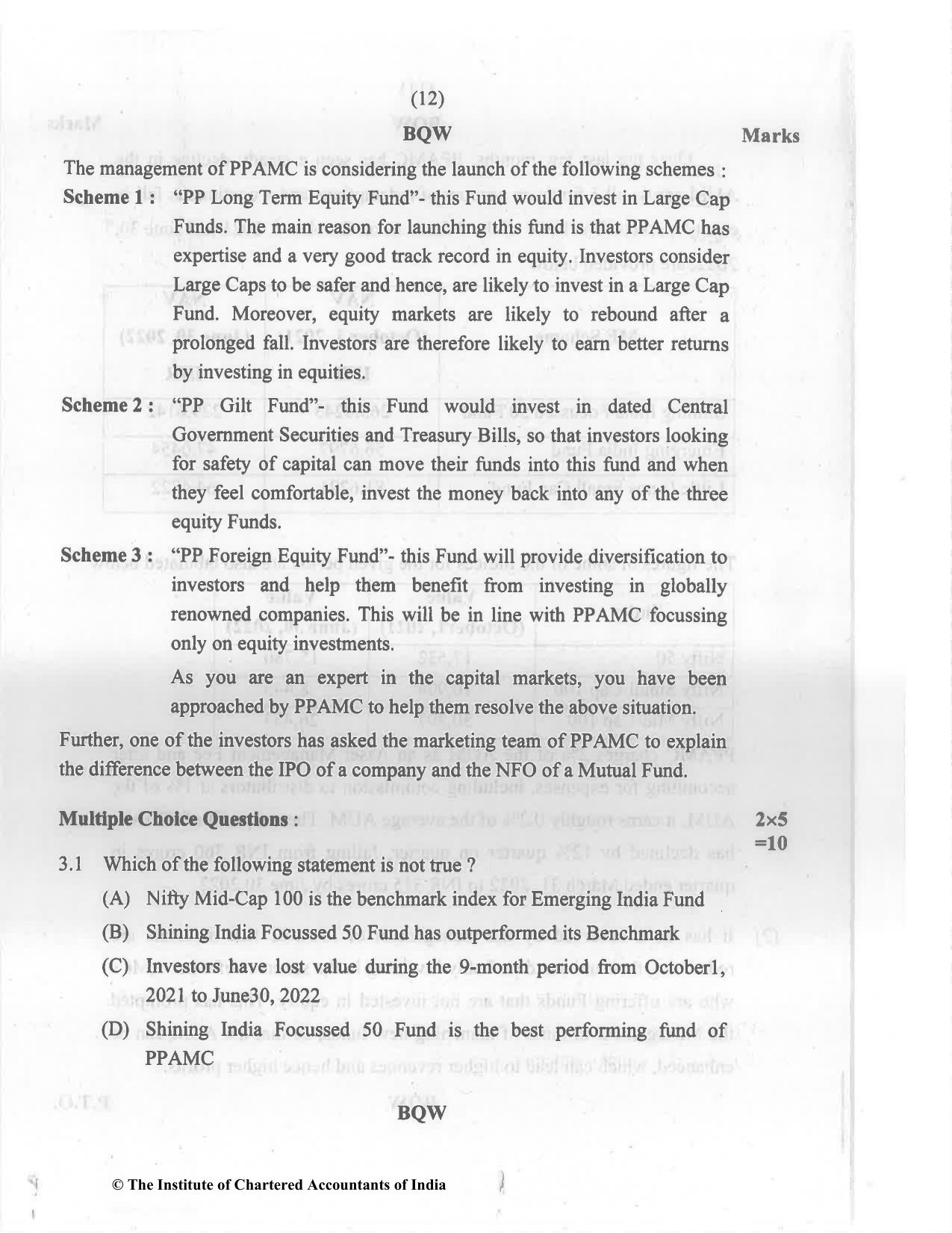 CA Final Nov 2022 Question Paper - Paper 6B – Financial Services and Capital Markets - Page 12
