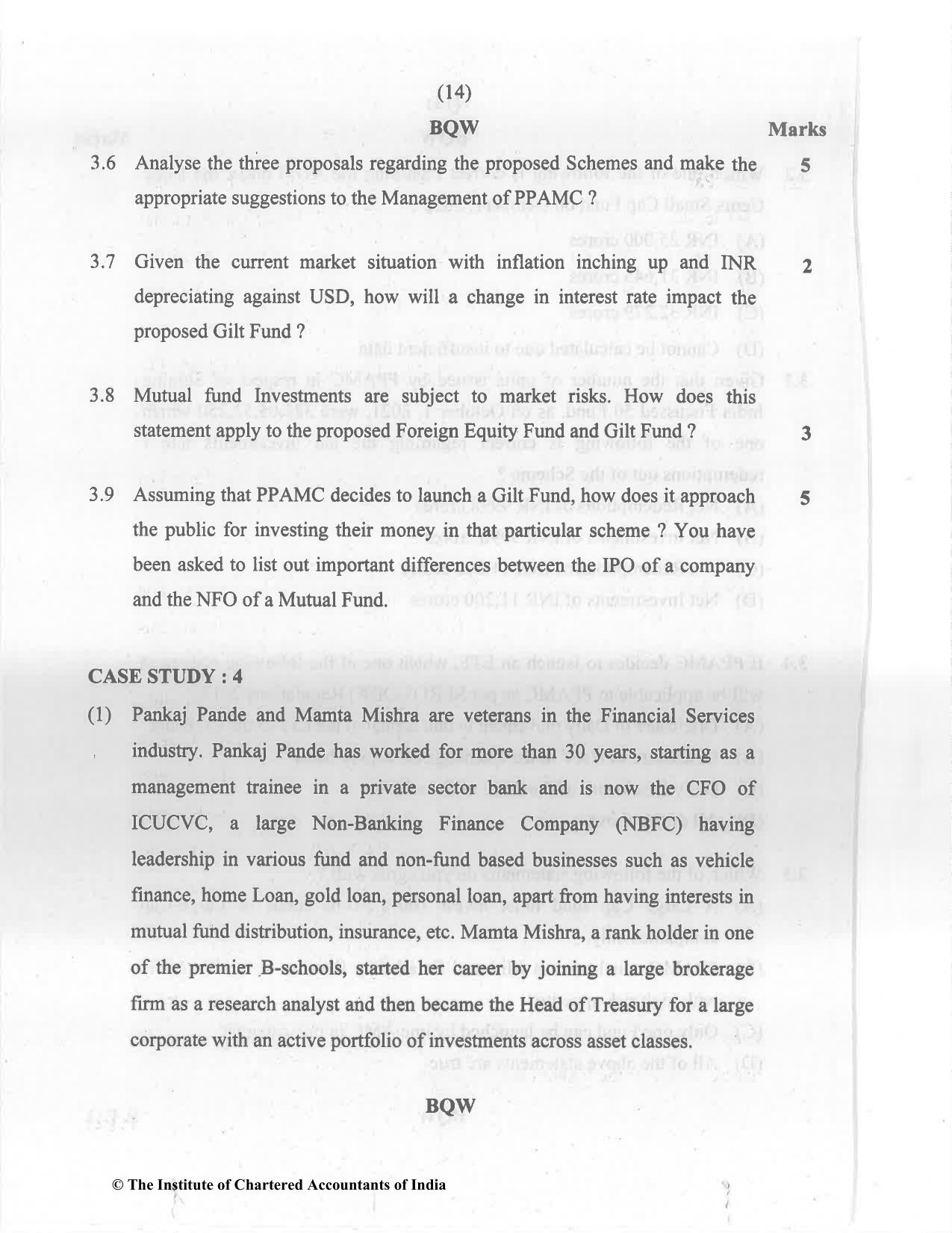 CA Final Nov 2022 Question Paper - Paper 6B – Financial Services and Capital Markets - Page 14