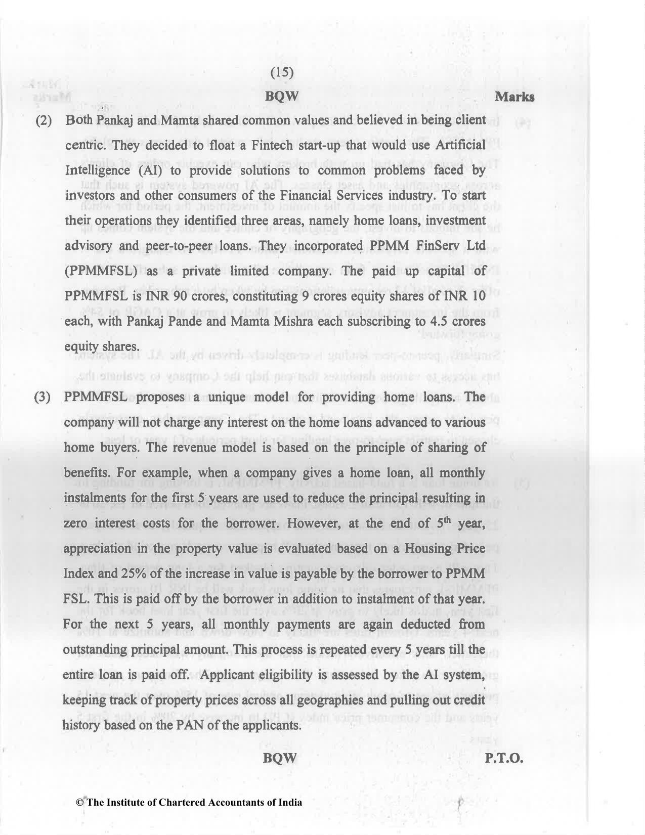 CA Final Nov 2022 Question Paper - Paper 6B – Financial Services and Capital Markets - Page 15