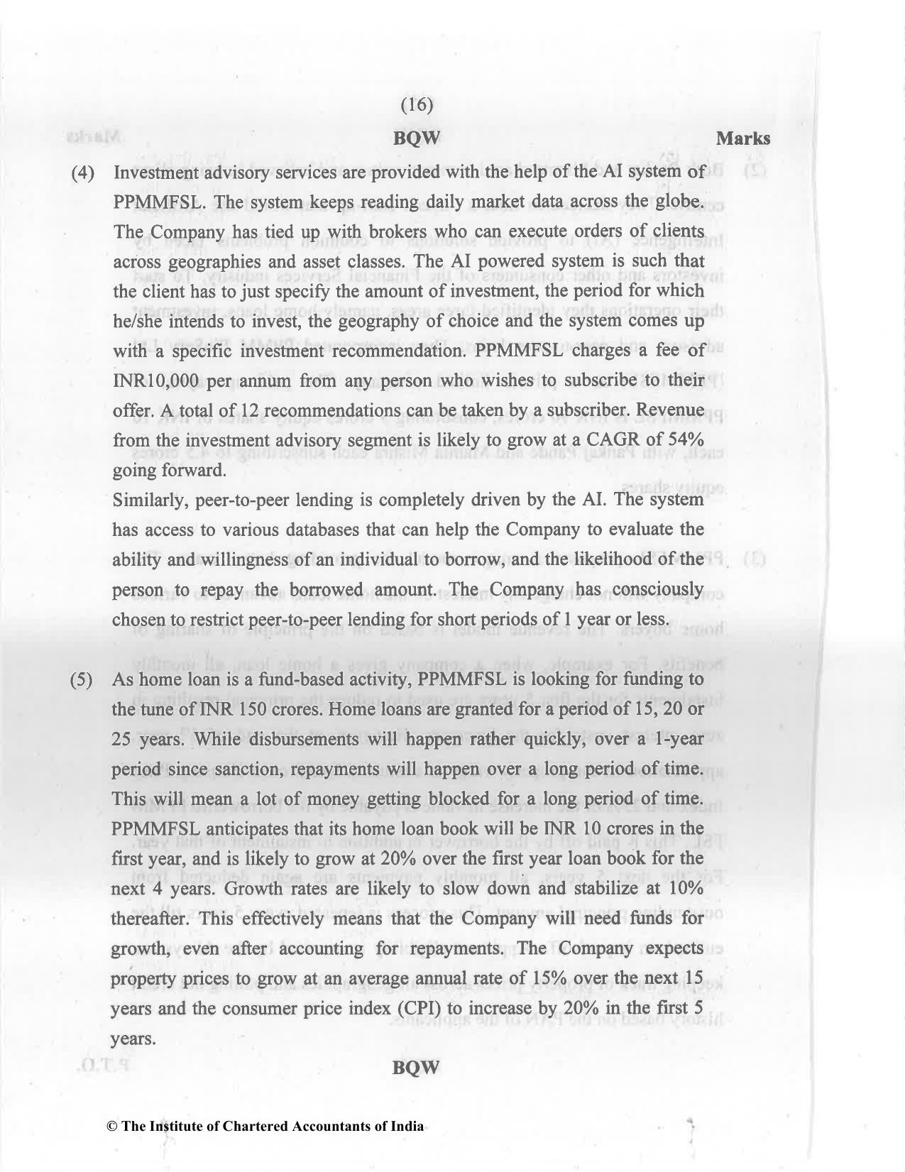CA Final Nov 2022 Question Paper - Paper 6B – Financial Services and Capital Markets - Page 16