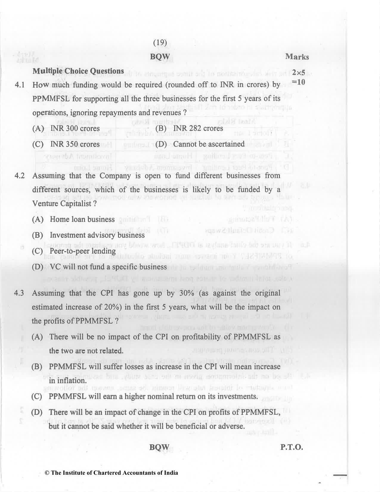 CA Final Nov 2022 Question Paper - Paper 6B – Financial Services and Capital Markets - Page 19