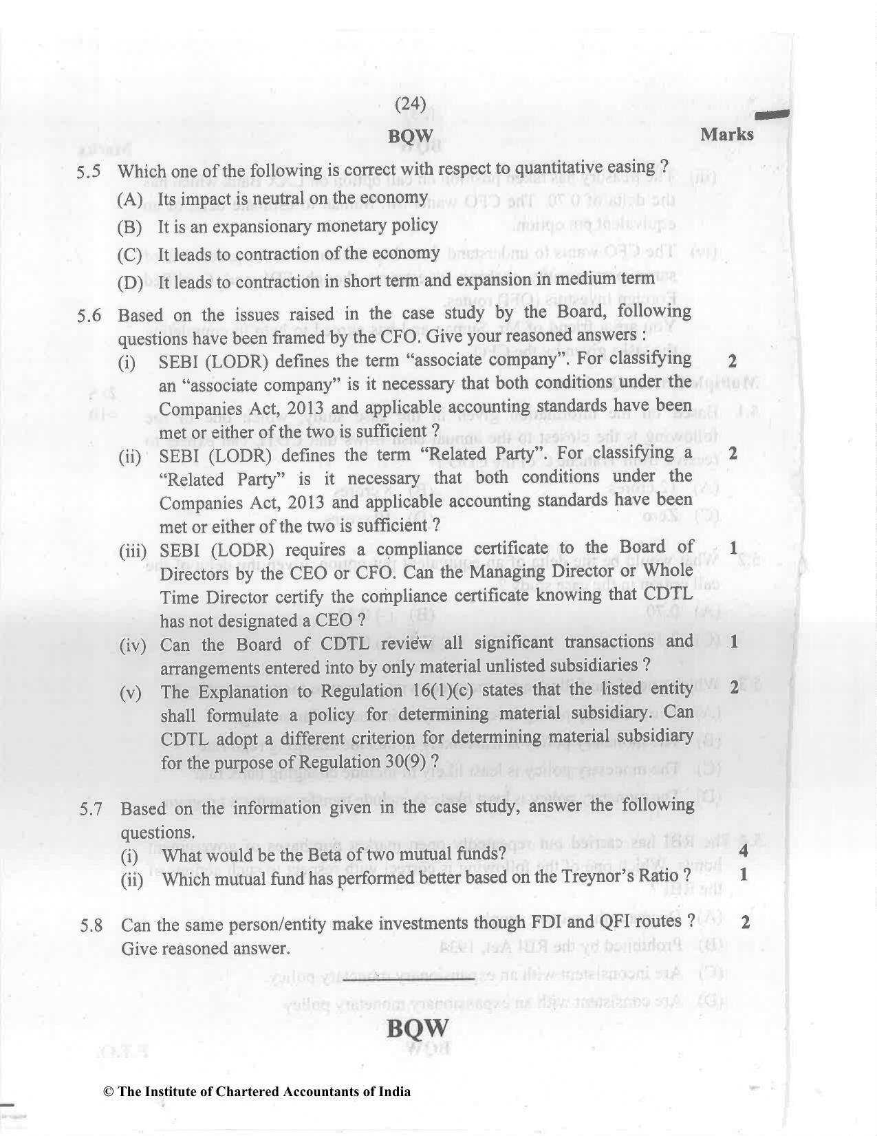 CA Final Nov 2022 Question Paper - Paper 6B – Financial Services and Capital Markets - Page 24
