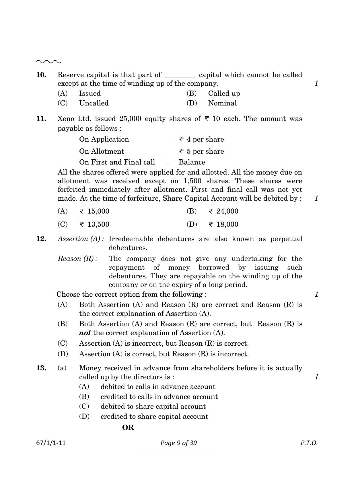 CBSE Class 12 67-1-1 Accountancy 2024 Question Paper - Page 9