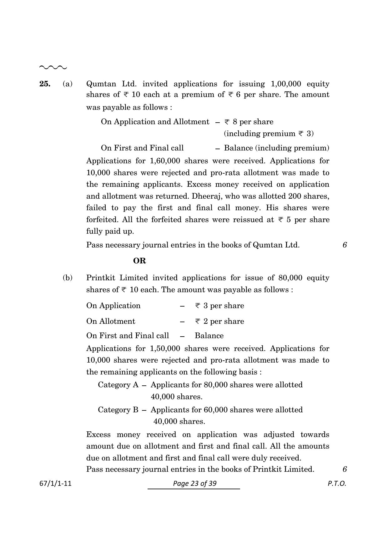 CBSE Class 12 67-1-1 Accountancy 2024 Question Paper - Page 23