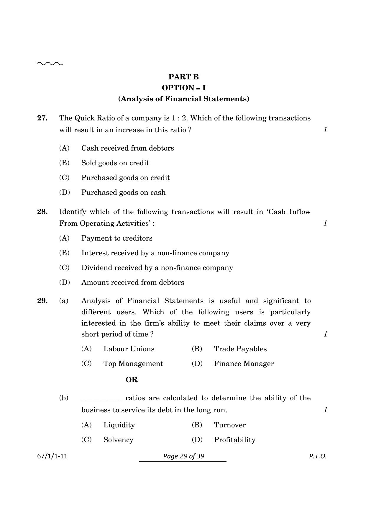 CBSE Class 12 67-1-1 Accountancy 2024 Question Paper - Page 29
