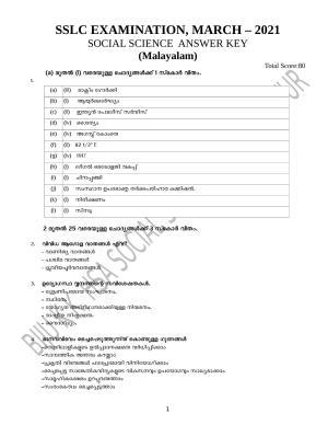 Kerala SSLC 2021 Social Science Answer Key (MM)
