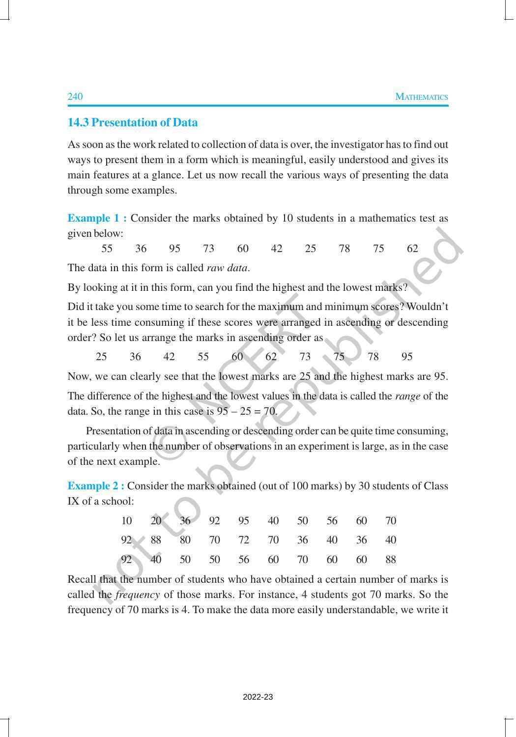 NCERT Book for Class 9 Maths Chapter 14 Statistics - Page 3
