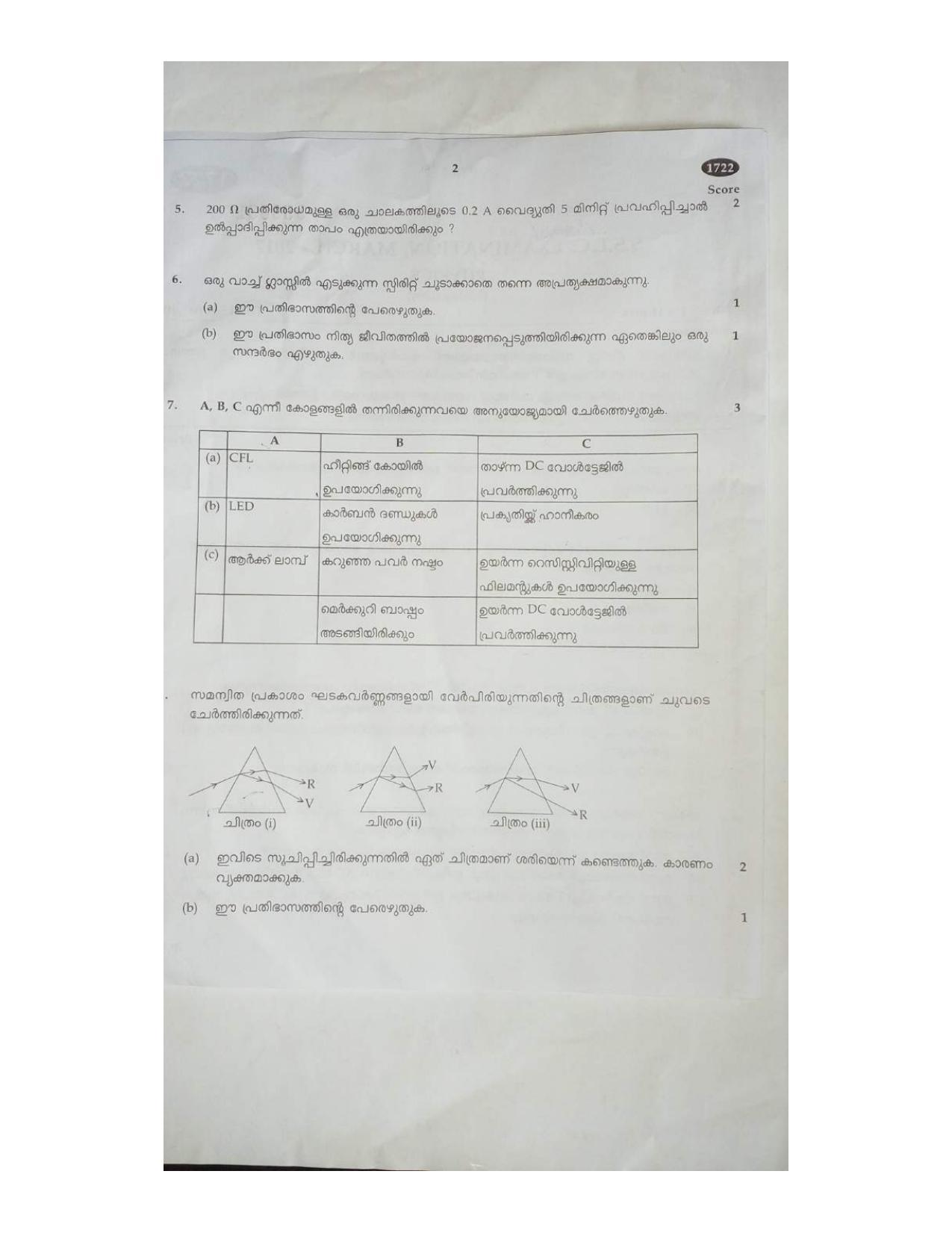Kerala SSLC 2017 Physics (MM) Question Paper - Page 2