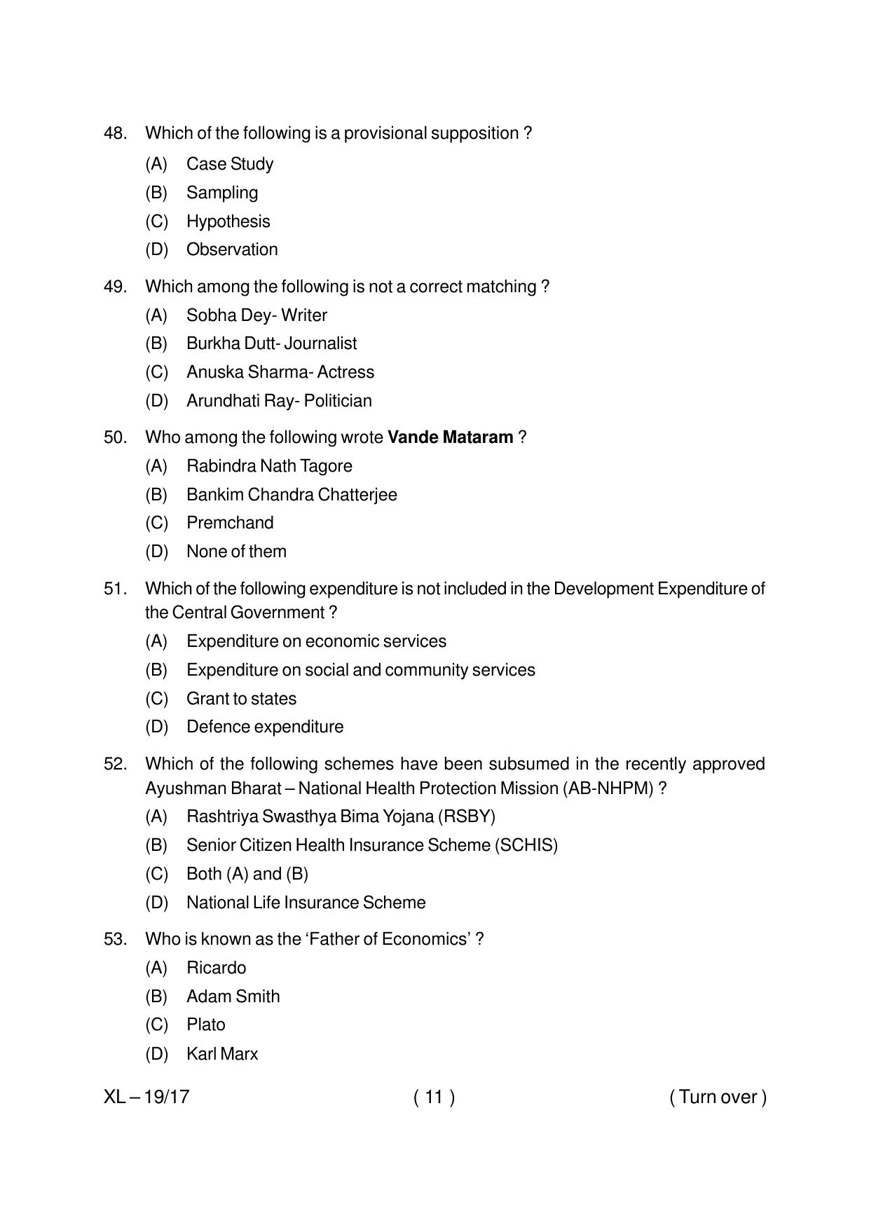 Odisha CPET WOMEN STUDIES 2020 Question Paper - Page 11
