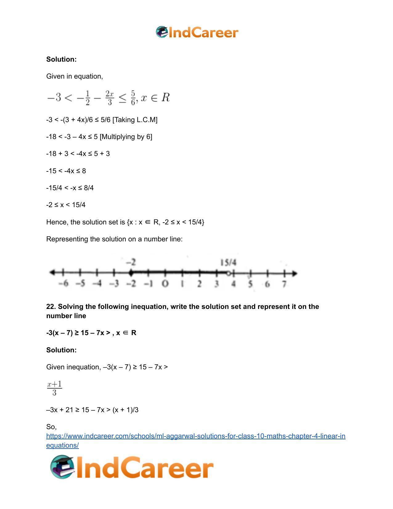 ML Aggarwal Solutions for Class 10 Maths Chapter 4- Linear Inequations - Page 14