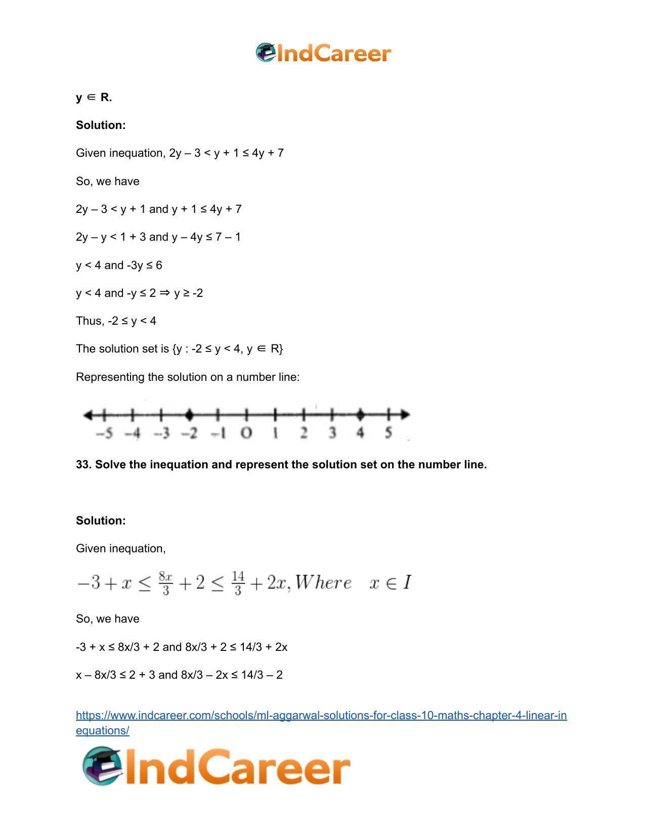 ML Aggarwal Solutions for Class 10 Maths Chapter 4- Linear Inequations - Page 23