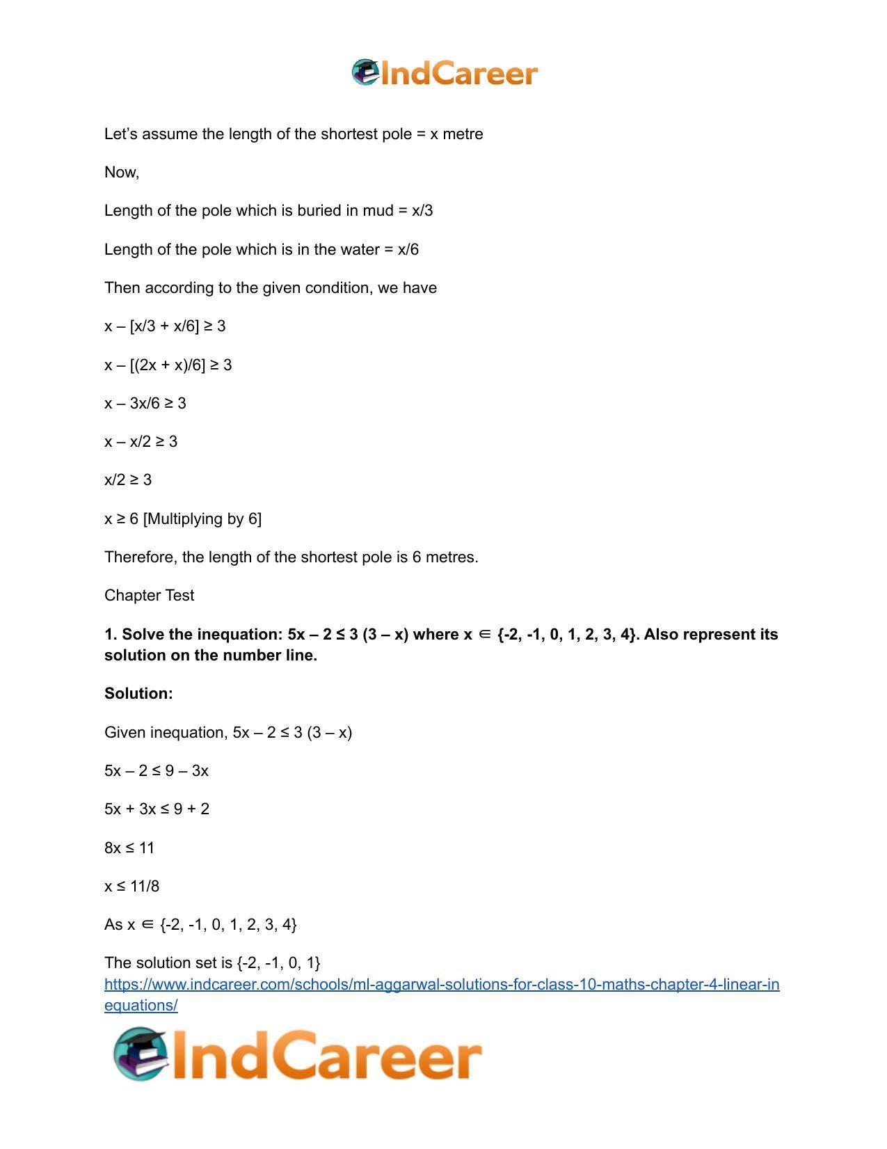 ML Aggarwal Solutions for Class 10 Maths Chapter 4- Linear Inequations - Page 25