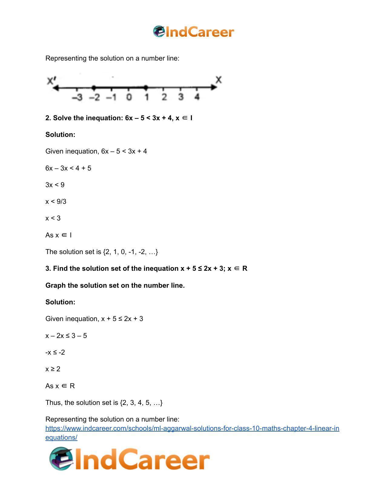 ML Aggarwal Solutions for Class 10 Maths Chapter 4- Linear Inequations - Page 26