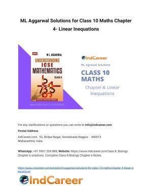 ML Aggarwal Solutions for Class 10 Maths Chapter 4- Linear Inequations