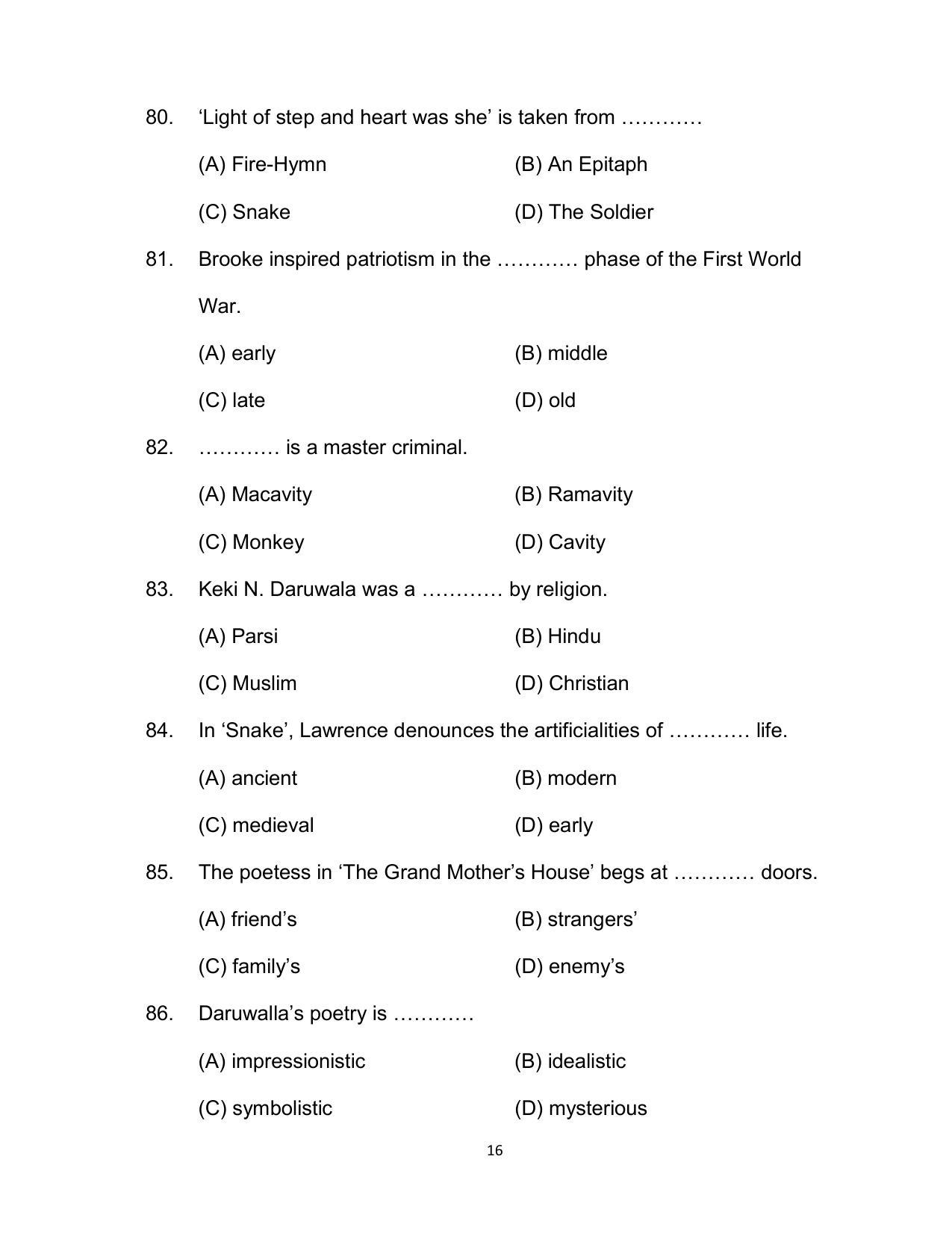 Bihar Board Class 12 English (Arts) Model Paper - Page 16