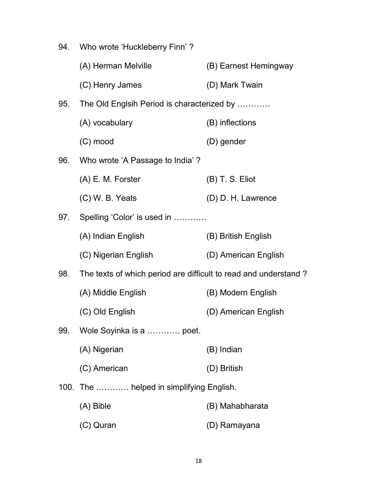 Bihar Board Class 12 English (Arts) Model Paper - Page 18