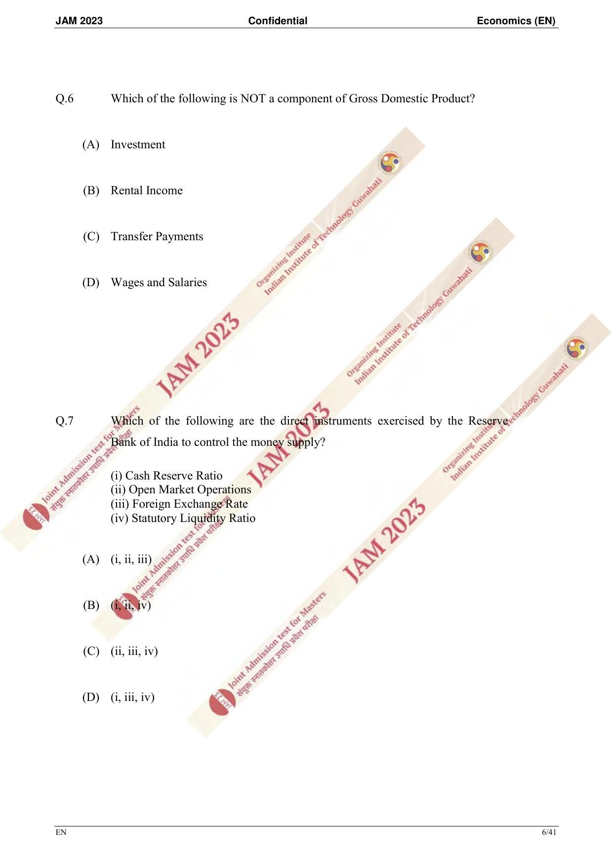 JAM 2023: EN Question Paper - Page 4