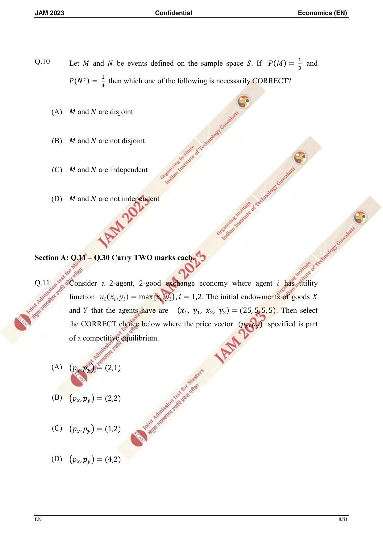 JAM 2023: EN Question Paper - Page 6