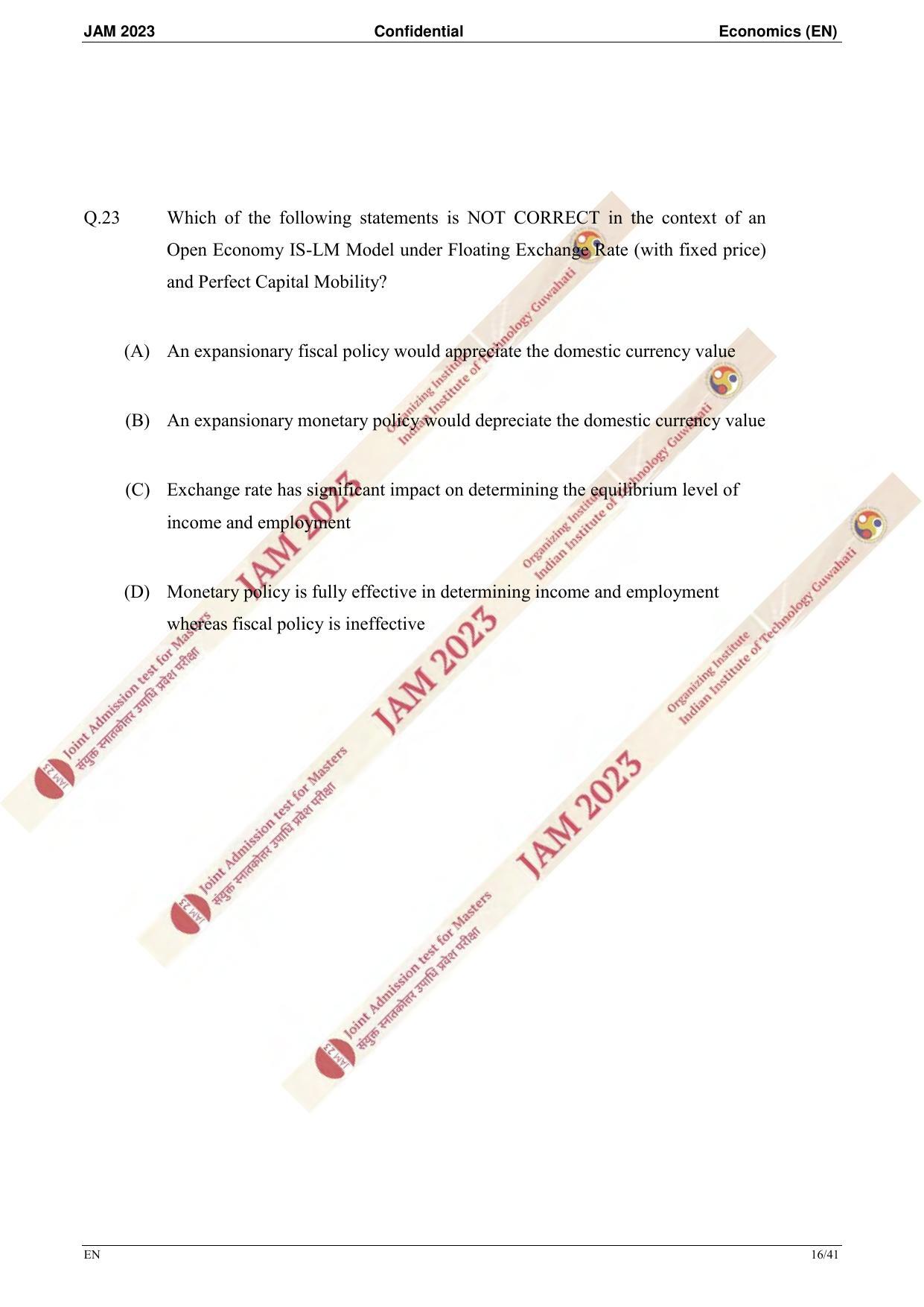 JAM 2023: EN Question Paper - Page 14