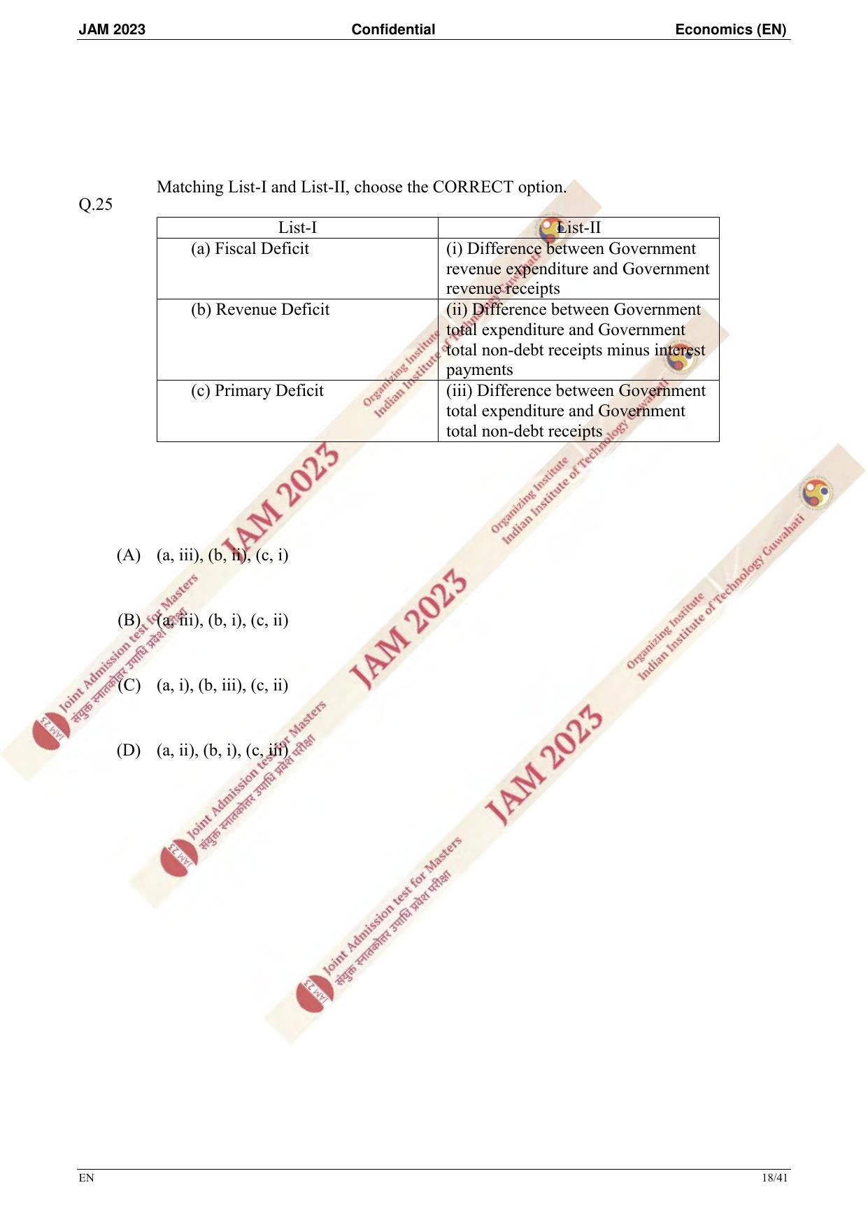 JAM 2023: EN Question Paper - Page 16