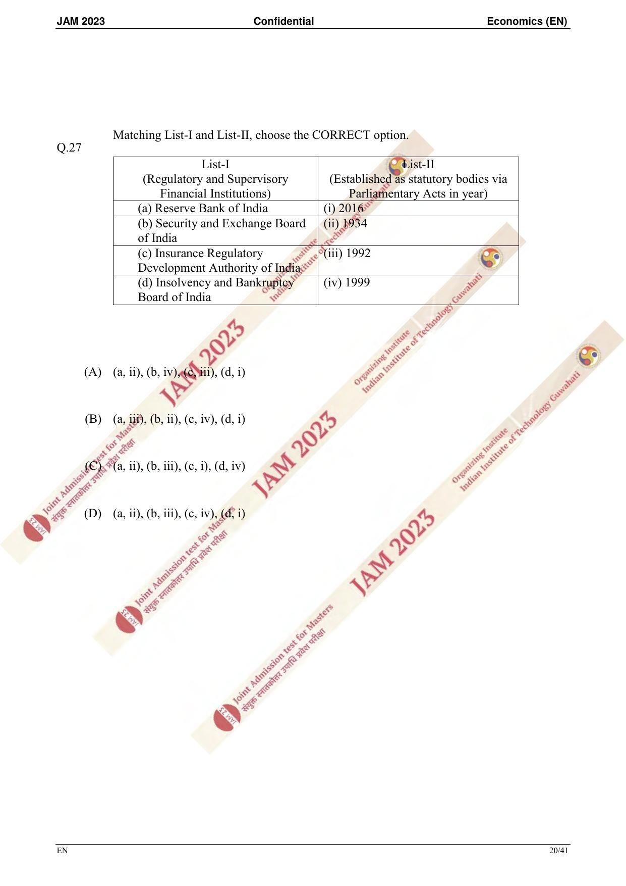 JAM 2023: EN Question Paper - Page 18