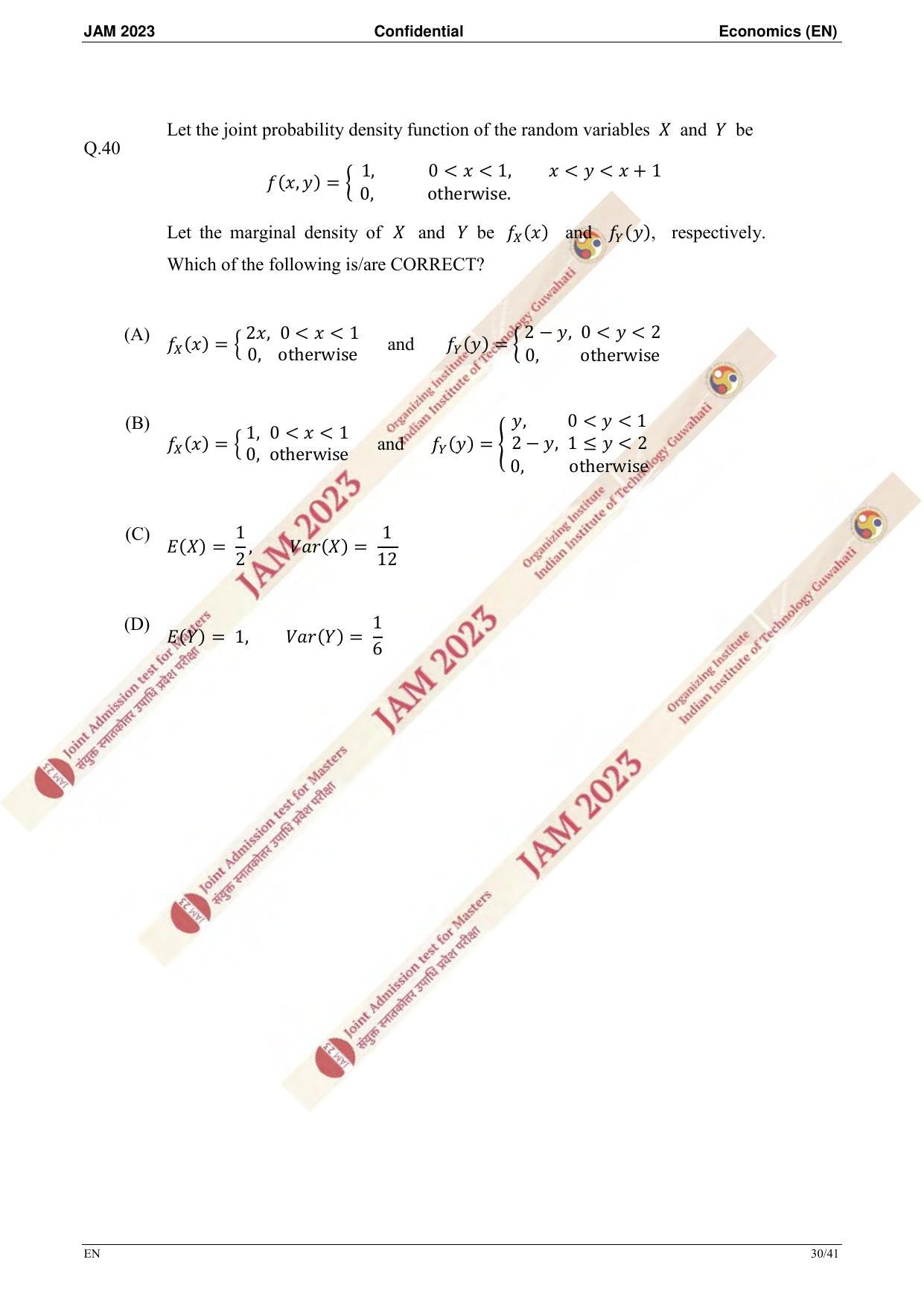 JAM 2023: EN Question Paper - Page 28