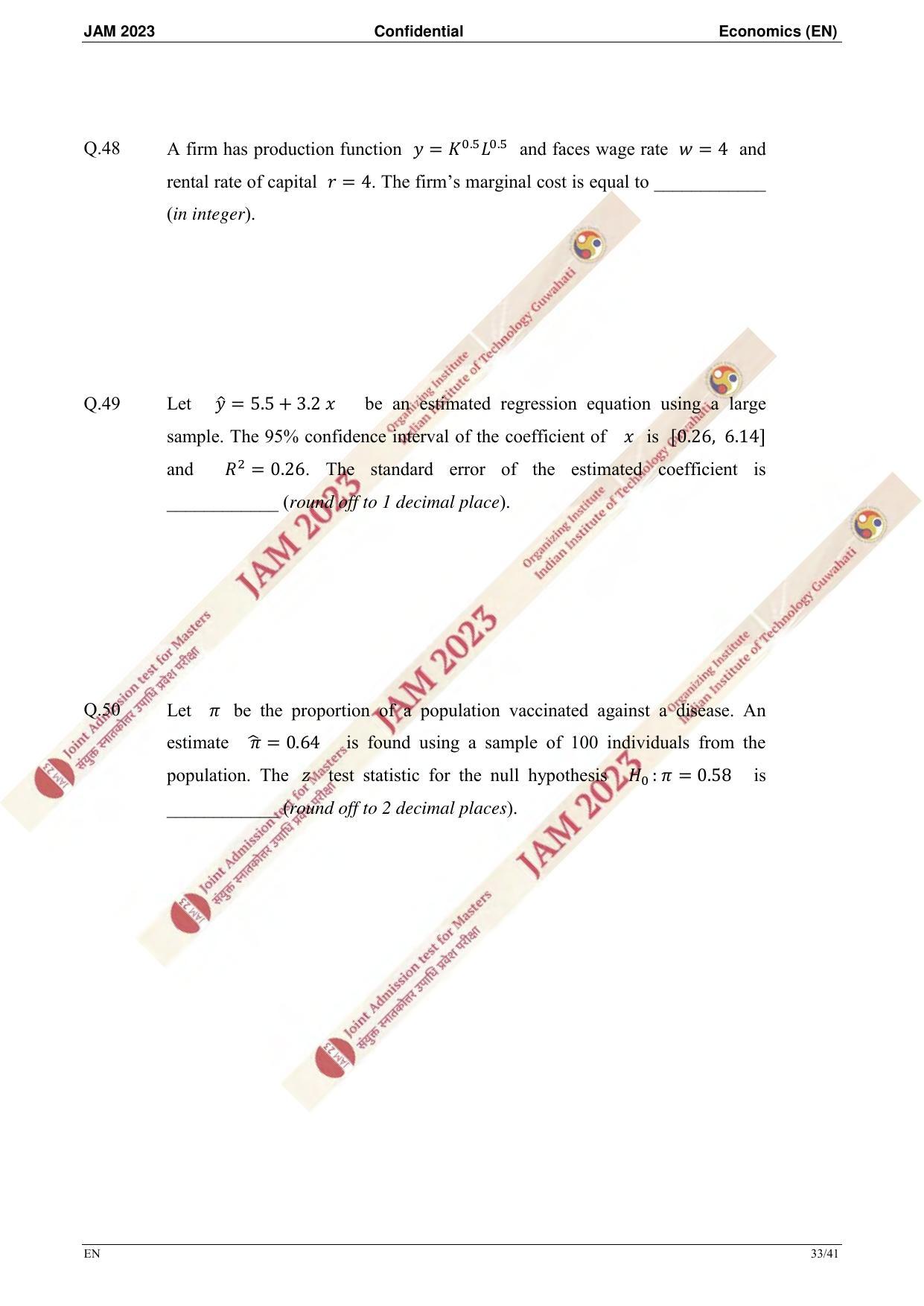 JAM 2023: EN Question Paper - Page 31