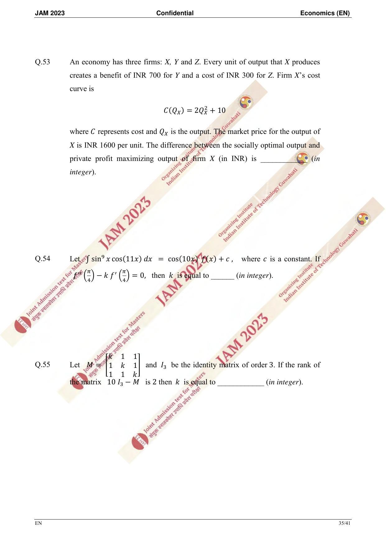 JAM 2023: EN Question Paper - Page 33
