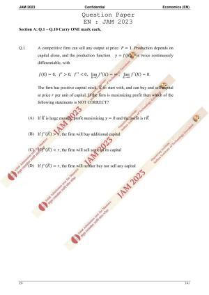 JAM 2023: EN Question Paper