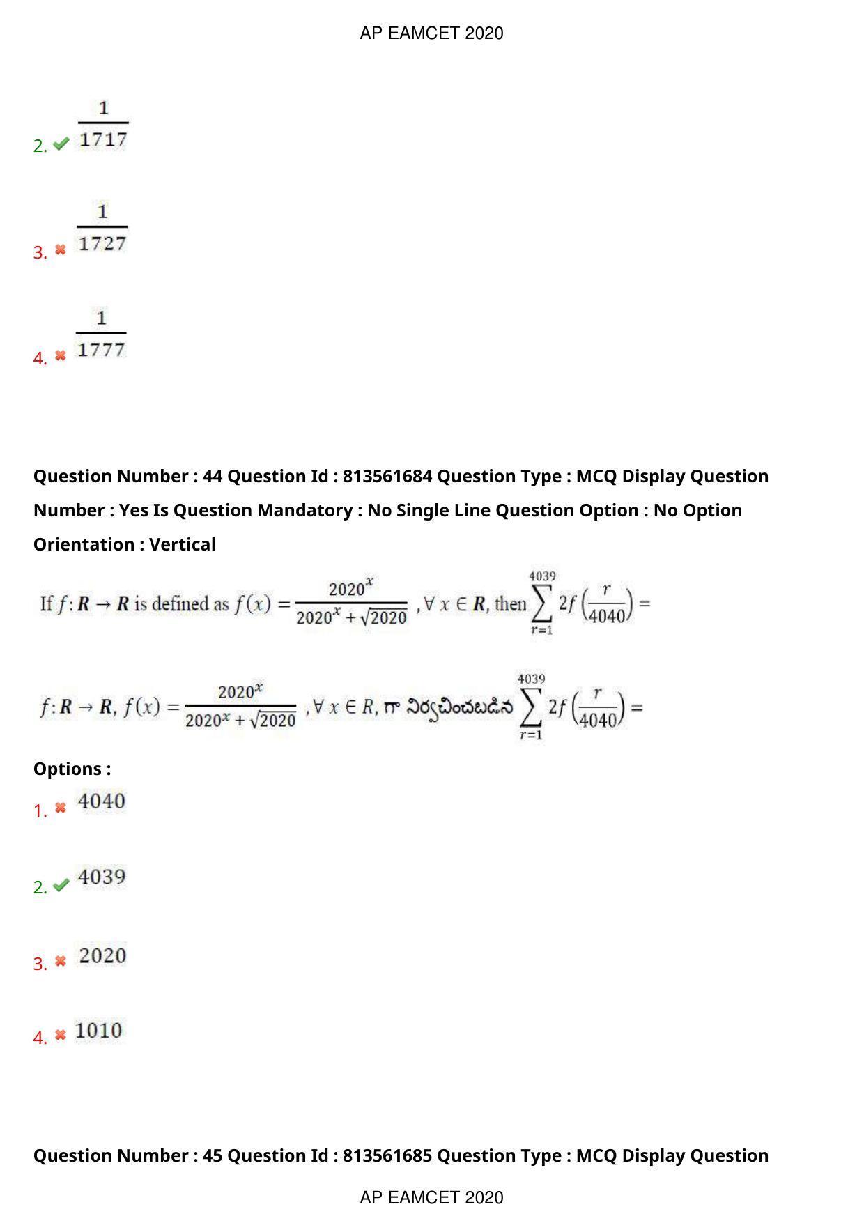 AP EAPCET 2020 - September 21, 2020- Shift 1 - Master Engineering Question Paper With Preliminary Keys - Page 30