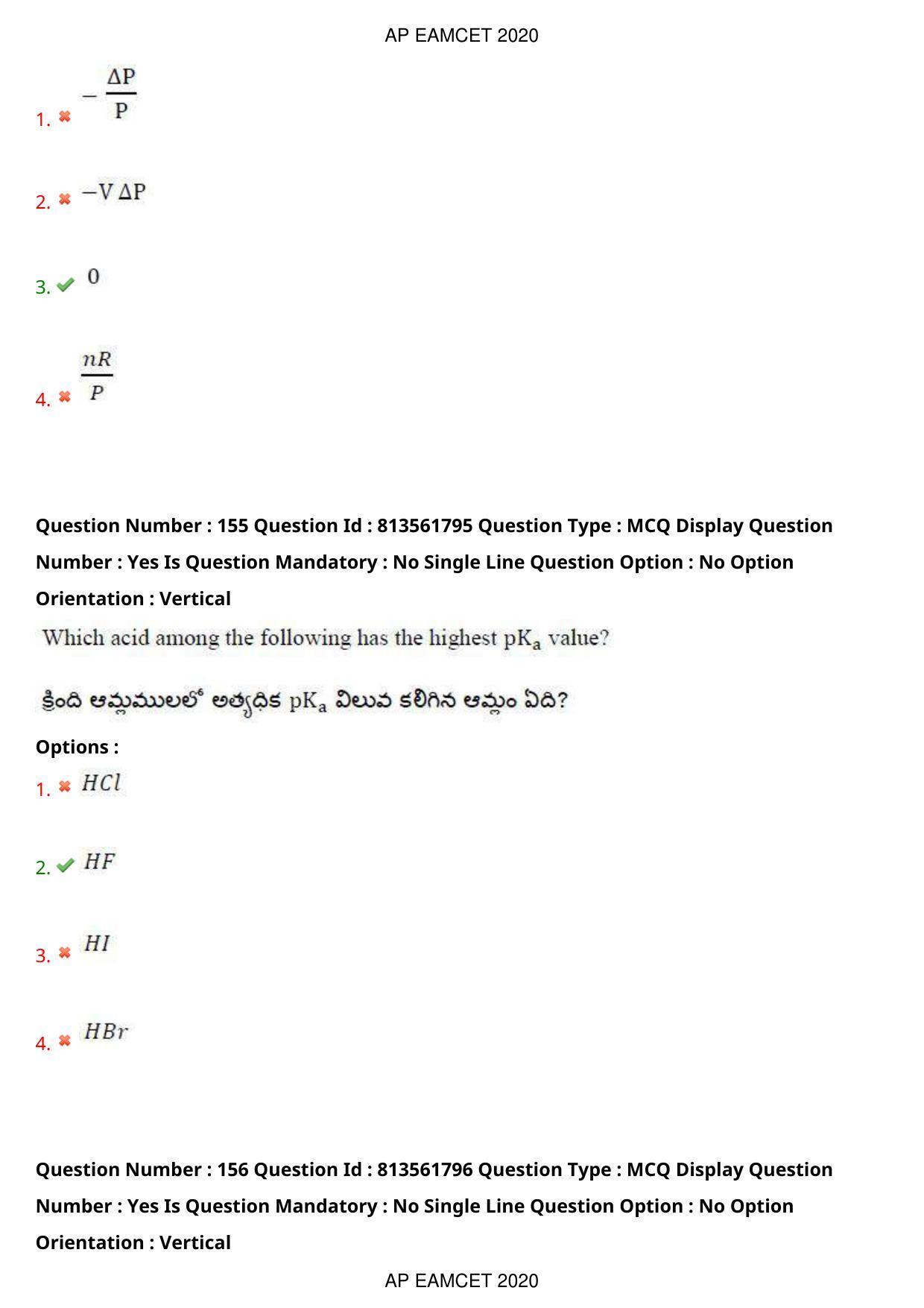 AP EAPCET 2020 - September 21, 2020- Shift 1 - Master Engineering Question Paper With Preliminary Keys - Page 105