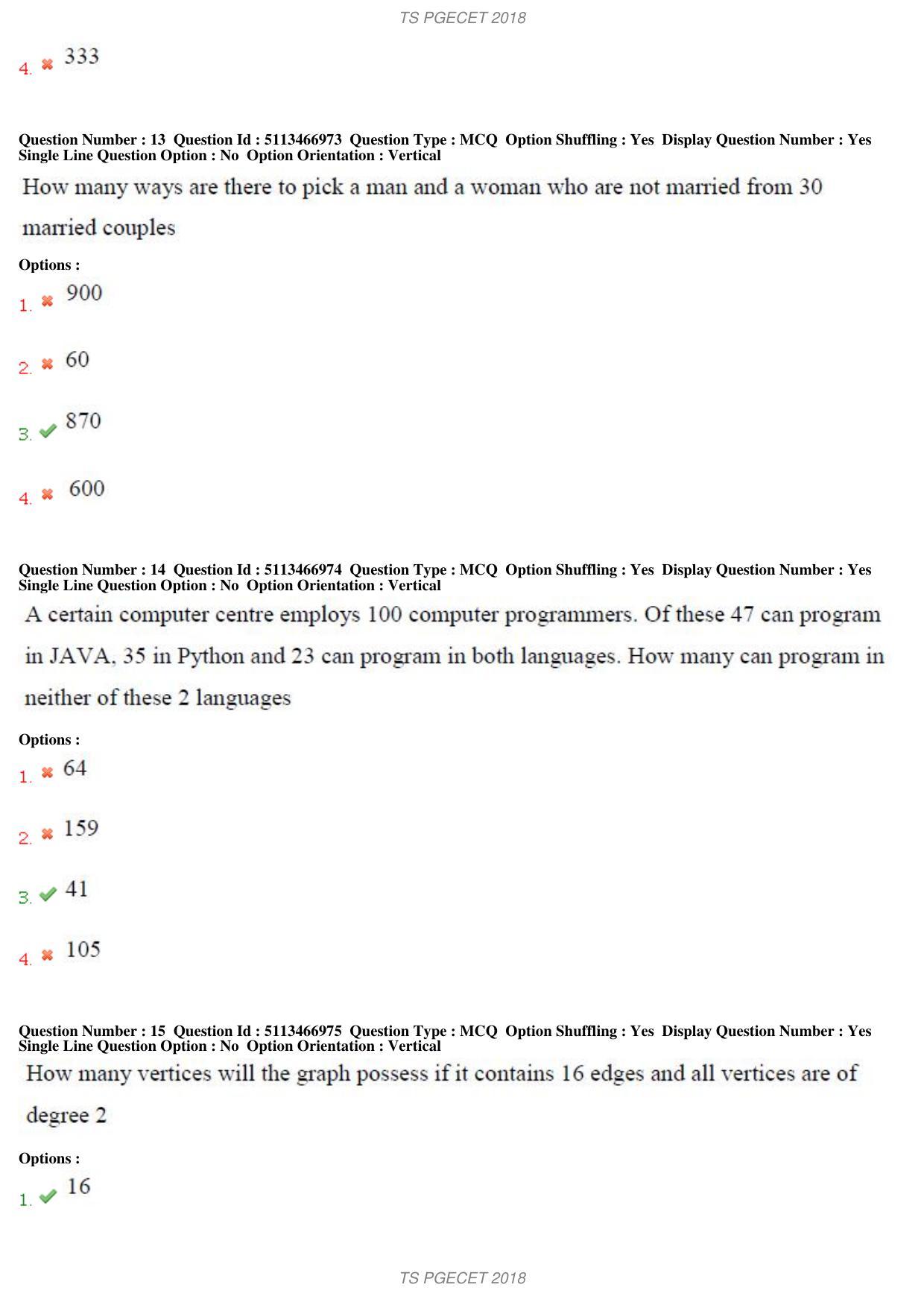 TS PGECET 2018: Computer Science & Information Tech Question Papers - Page 6