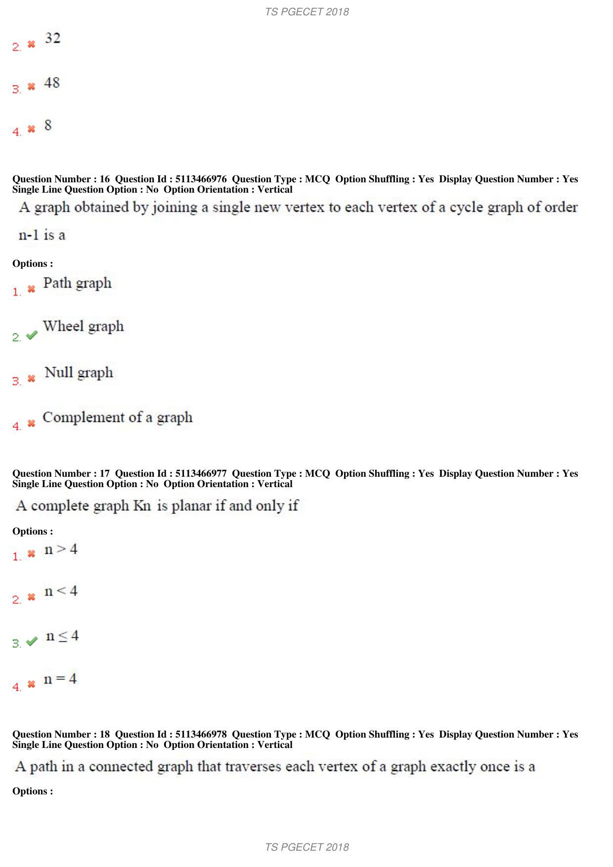 TS PGECET 2018: Computer Science & Information Tech Question Papers - Page 7